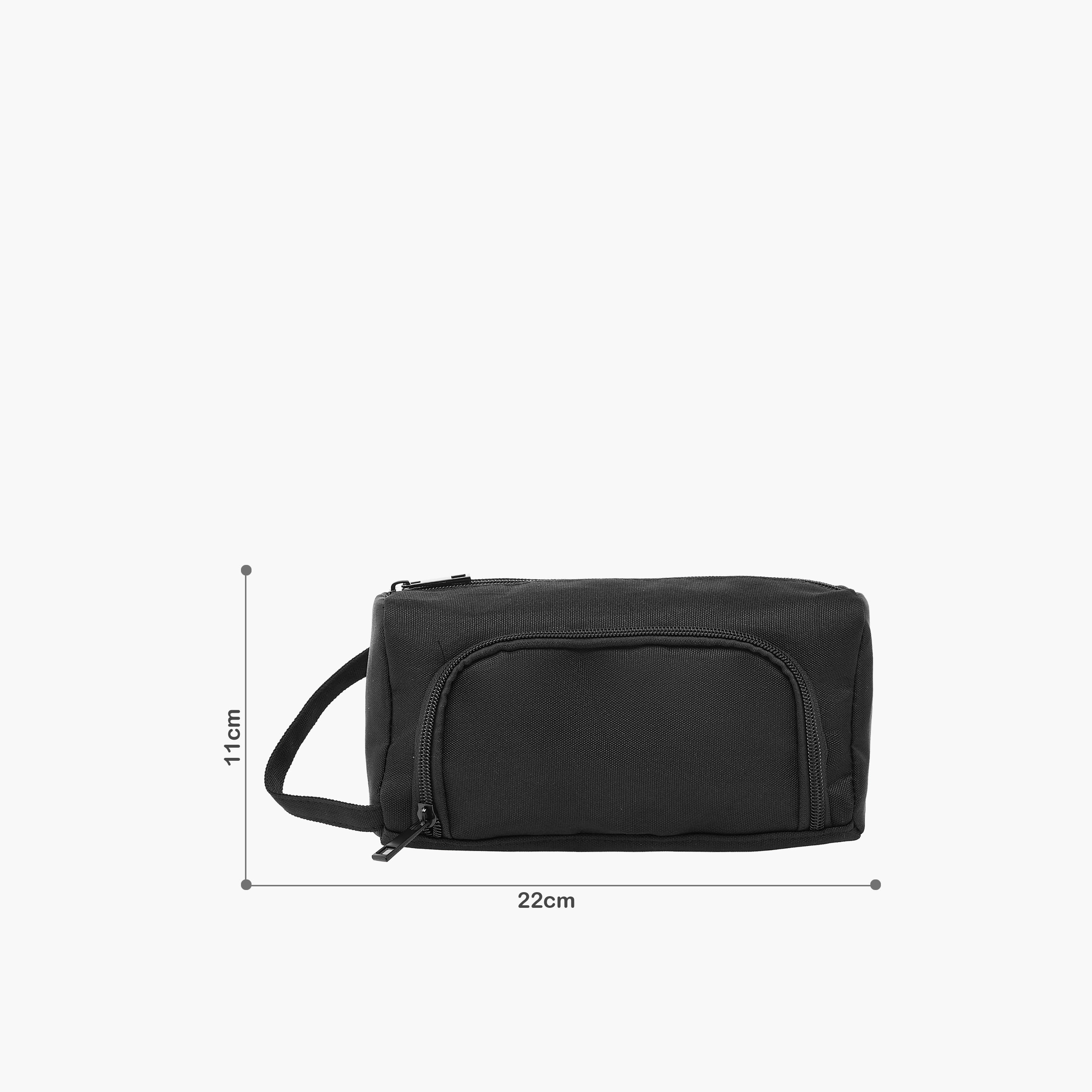 Textured Pouch with 2 Compartments and Zip Closure-school-stationery-pencilcases-image-2