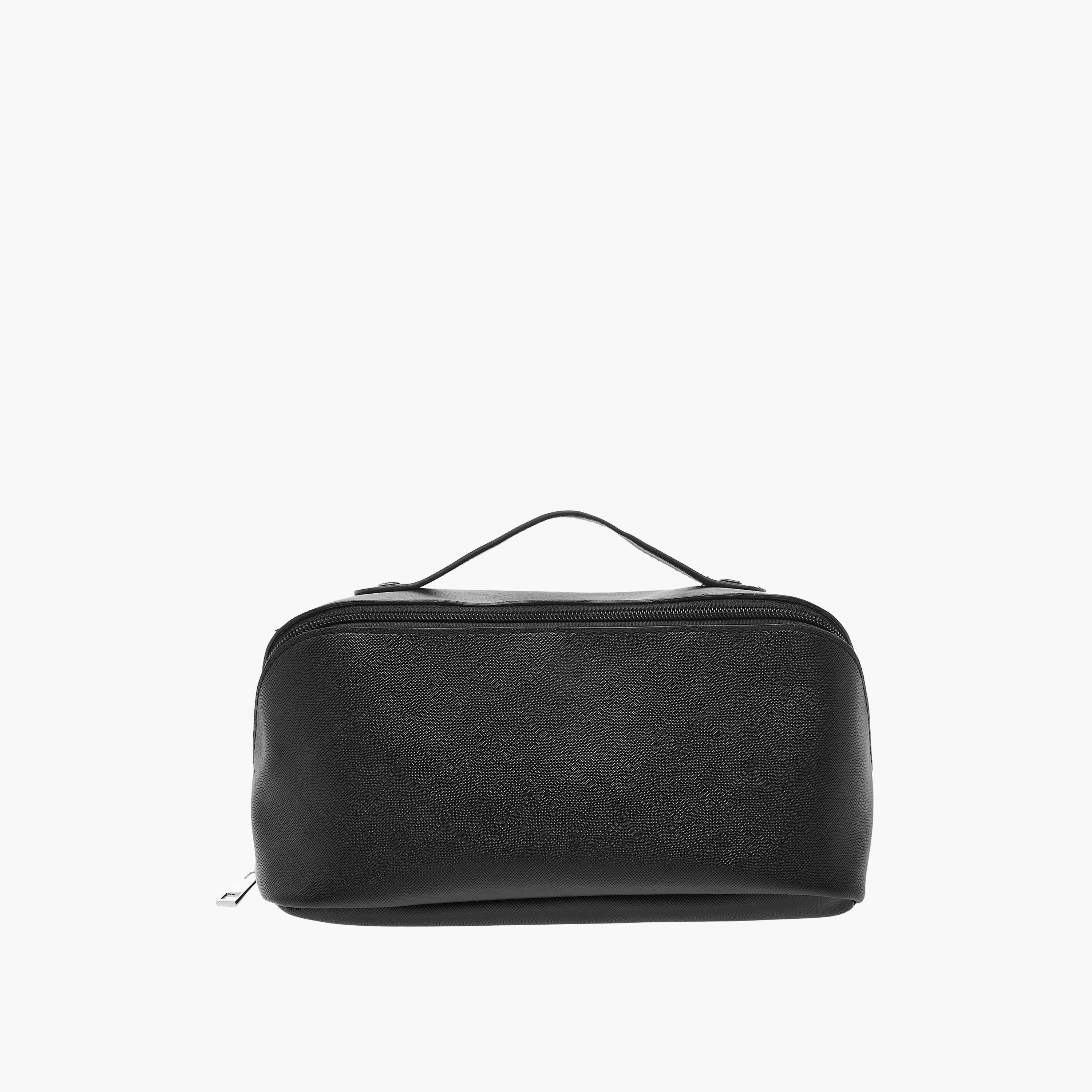 Textured Cosmetic Pouch with Zip Closure - 12.7x12.7x24 cms-women-watchesandjewellery-jewellery-storage-image-1
