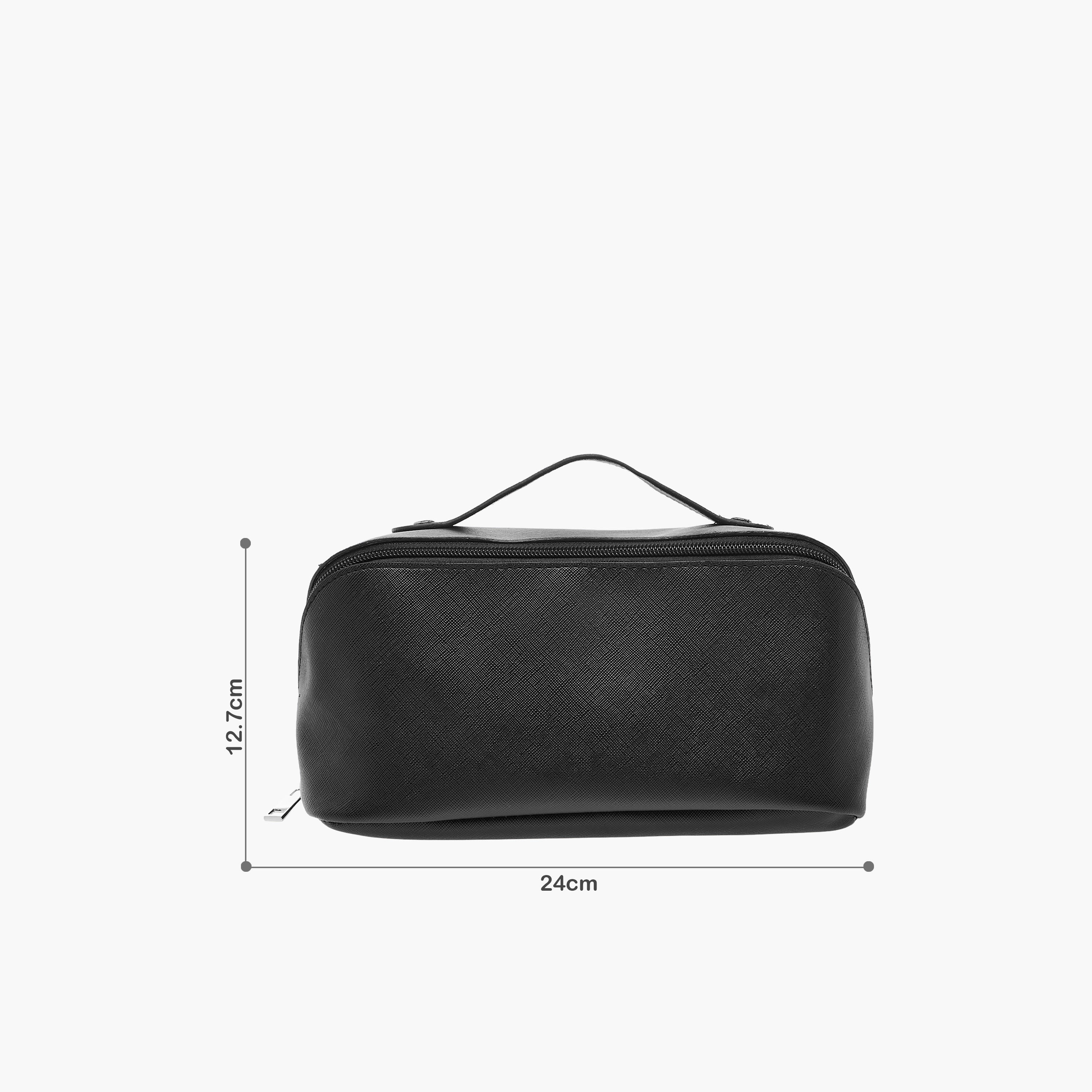 Textured Cosmetic Pouch with Zip Closure - 12.7x12.7x24 cms-women-watchesandjewellery-jewellery-storage-image-2