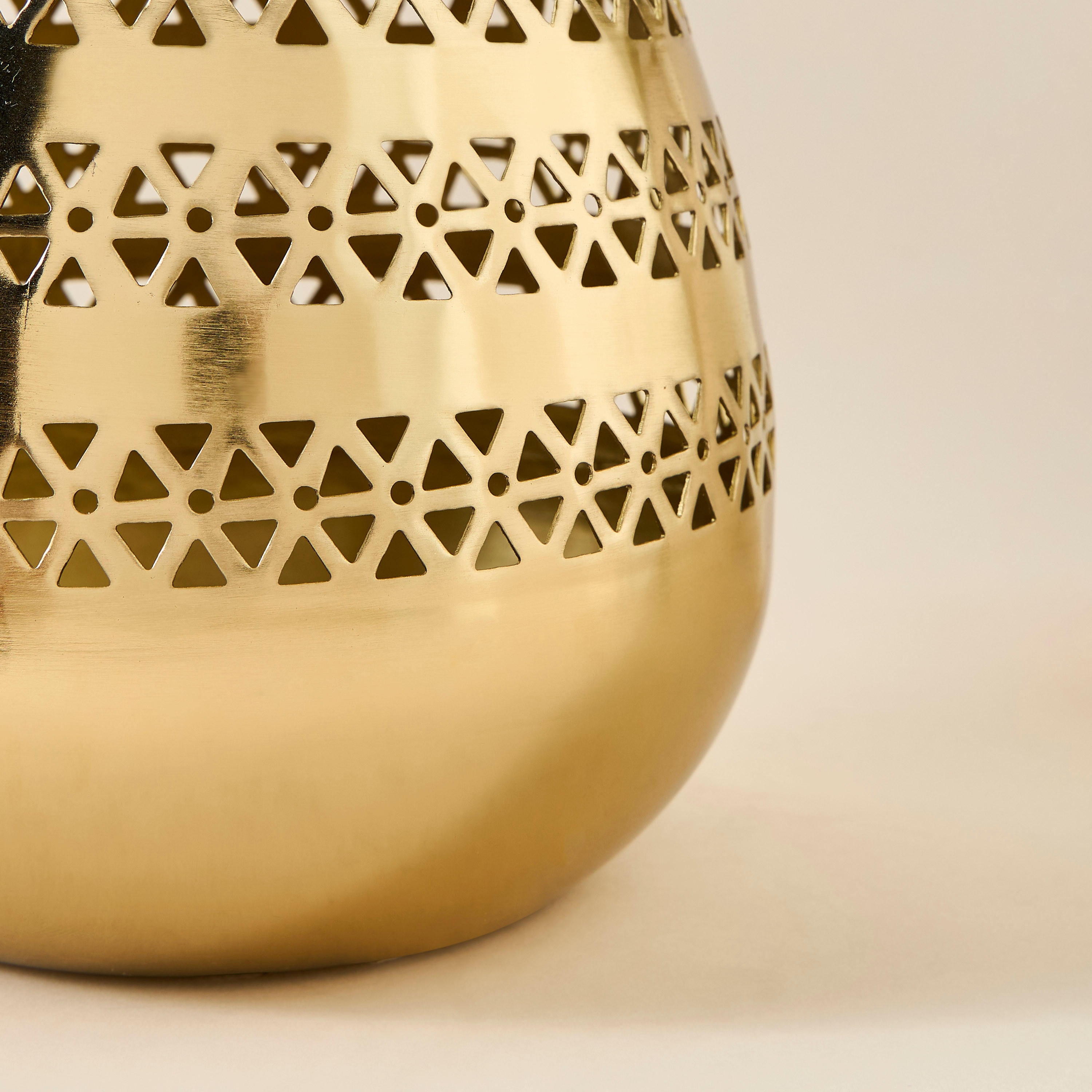 Cutout Detail Metal Vase - 18x18x20 cms-household-decor-vasesandbowls-image-4