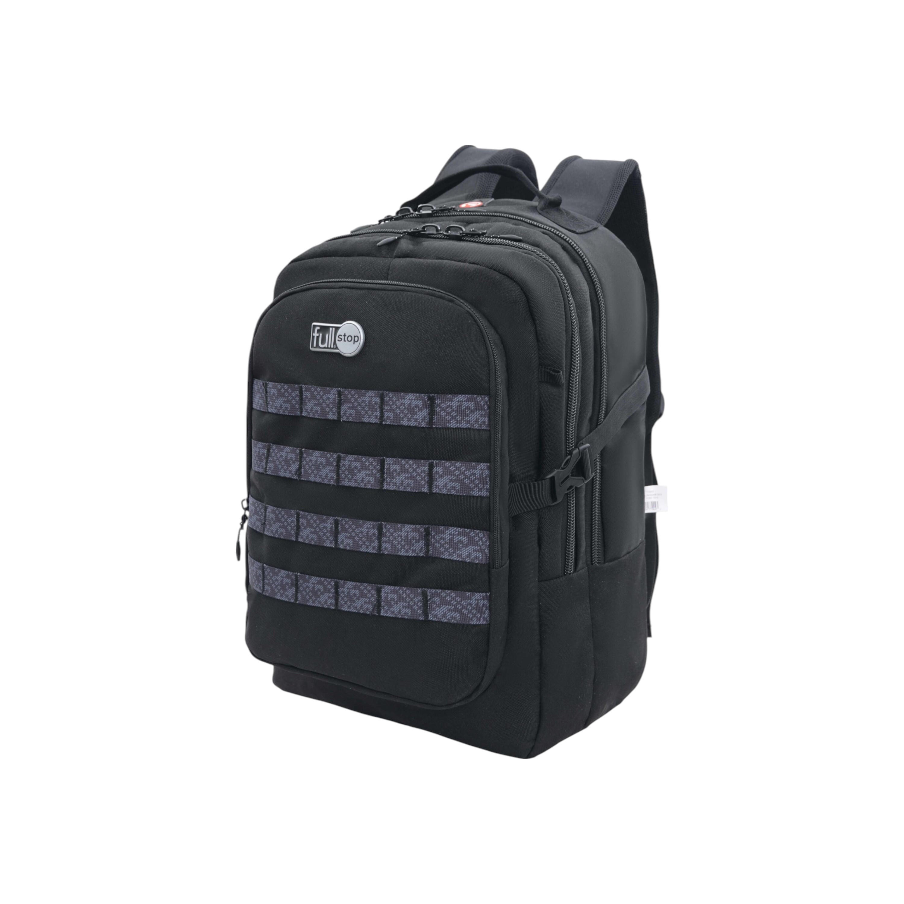 Full Stop Panelled Backpack with Adjustable Straps and Zip Closure - 6x12x21 cms-school-bagsandbackpacks-backpacks-image-2