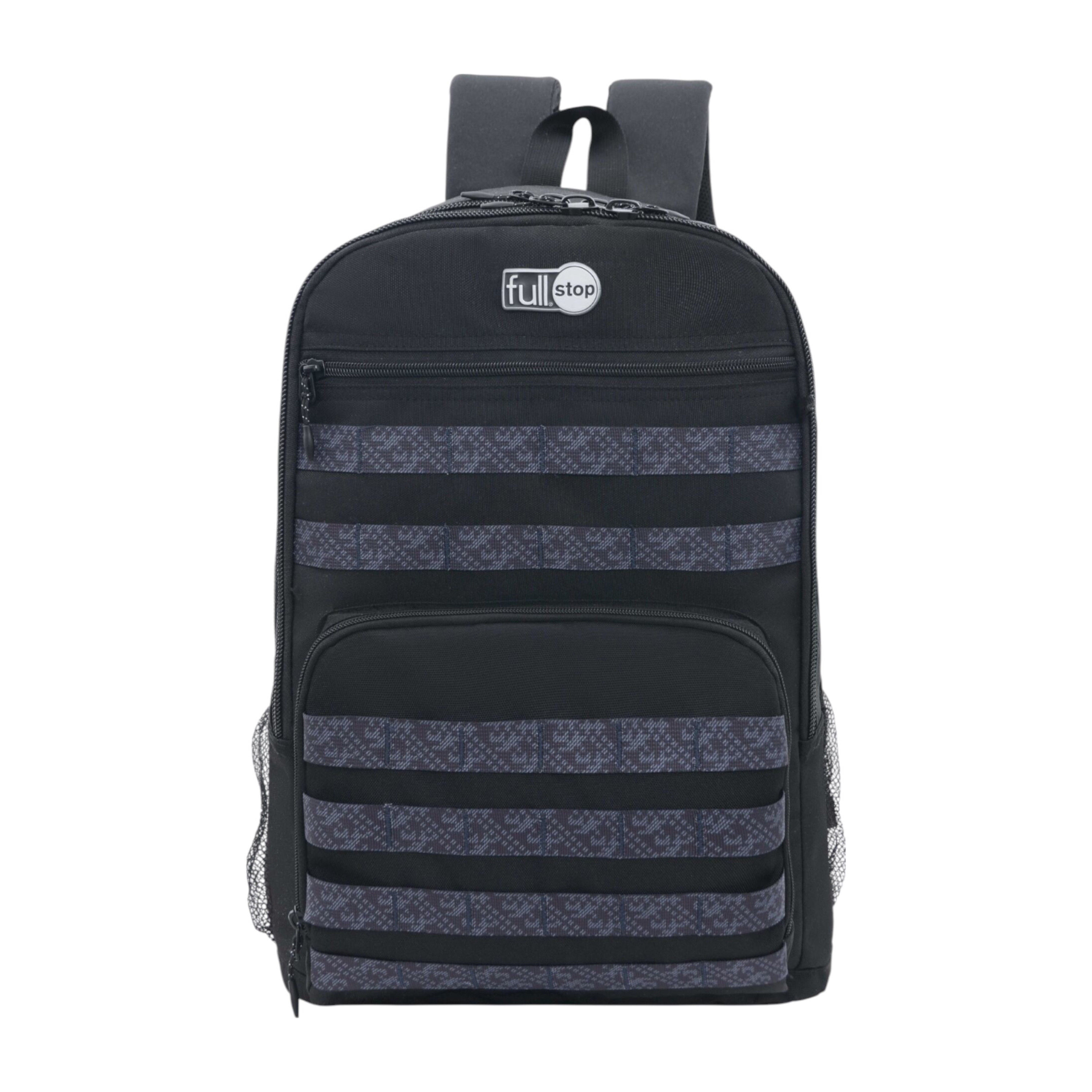 Full Stop Panelled Backpack with Adjustable Straps and Zip Closure - 6x12x21 cms-school-bagsandbackpacks-backpacks-image-1