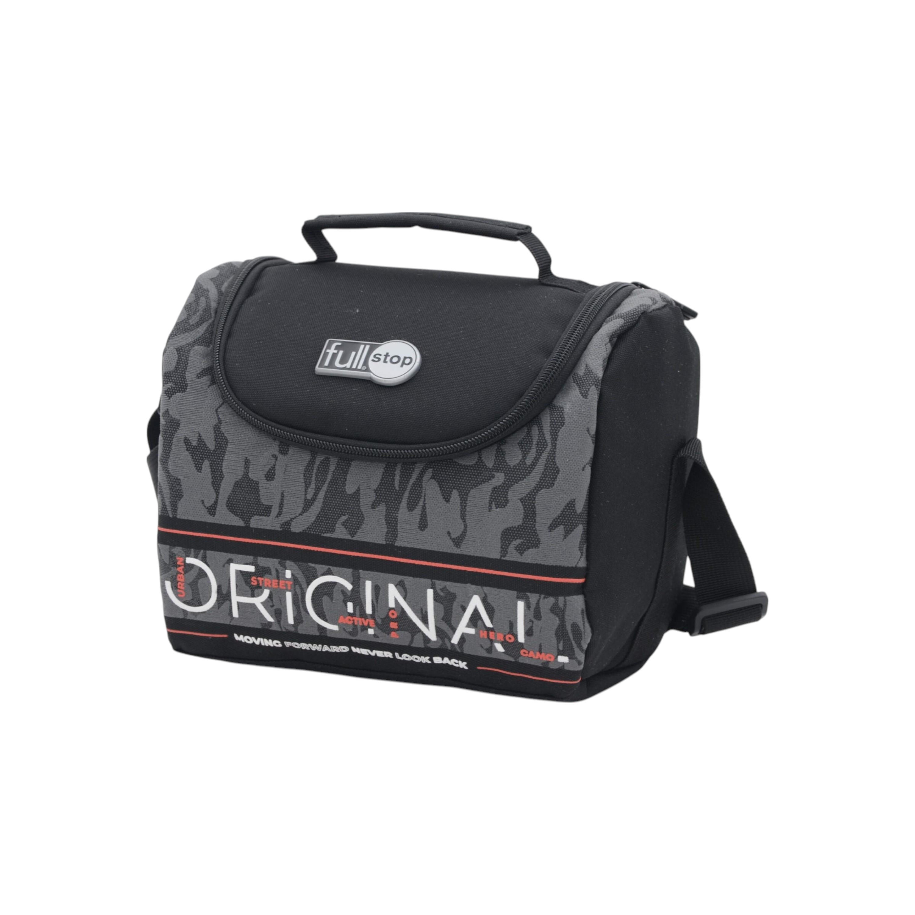 شنطة غداء بحزام قابل للتعديل وسحاب إغلاق وطبعات من فول ستوب-school-lunchessentials-lunchbags-image-1