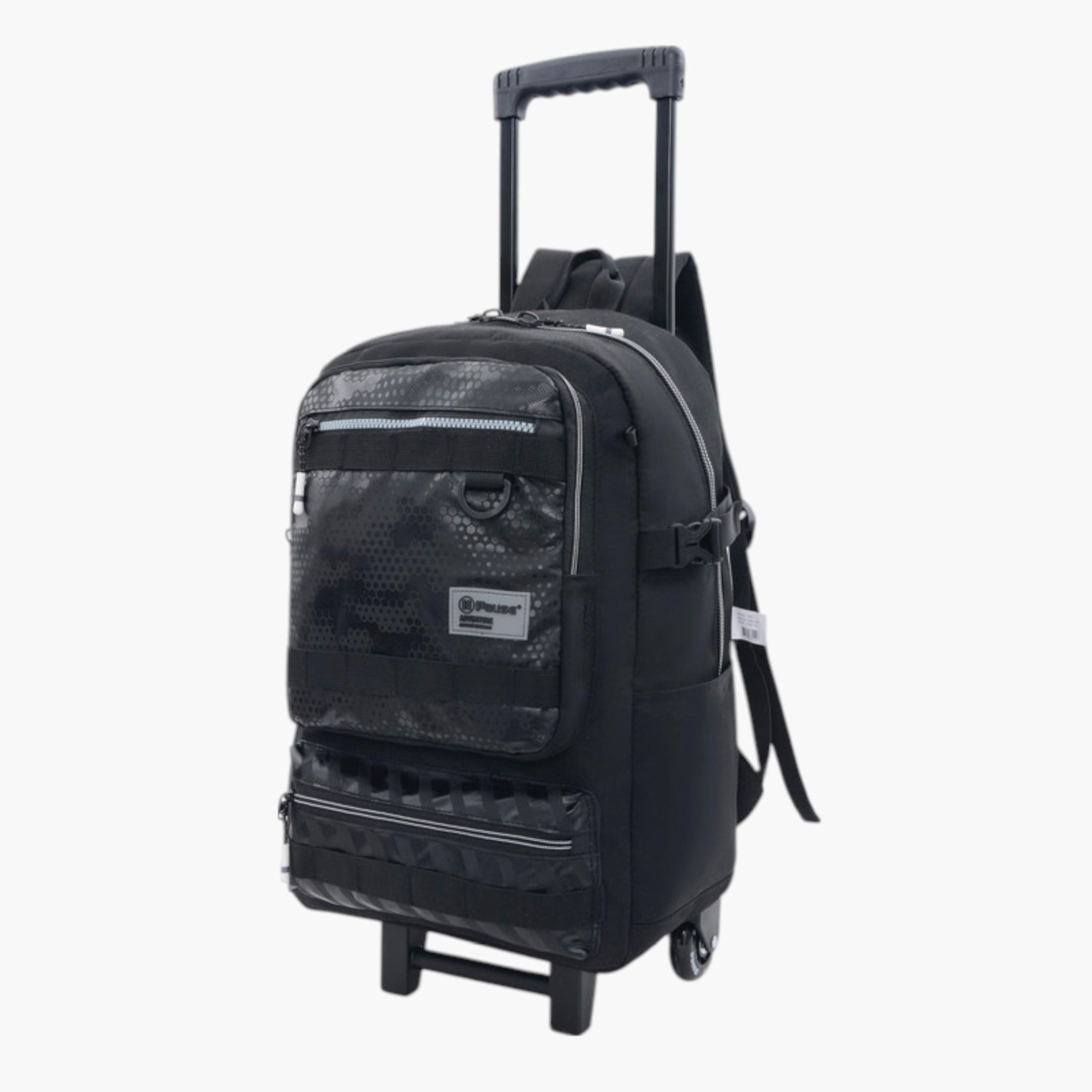 PAUSE Printed Trolley School Backpack with Retractable Handle - 27x10x31 cms-school-bagsandbackpacks-trolleybags-image-2