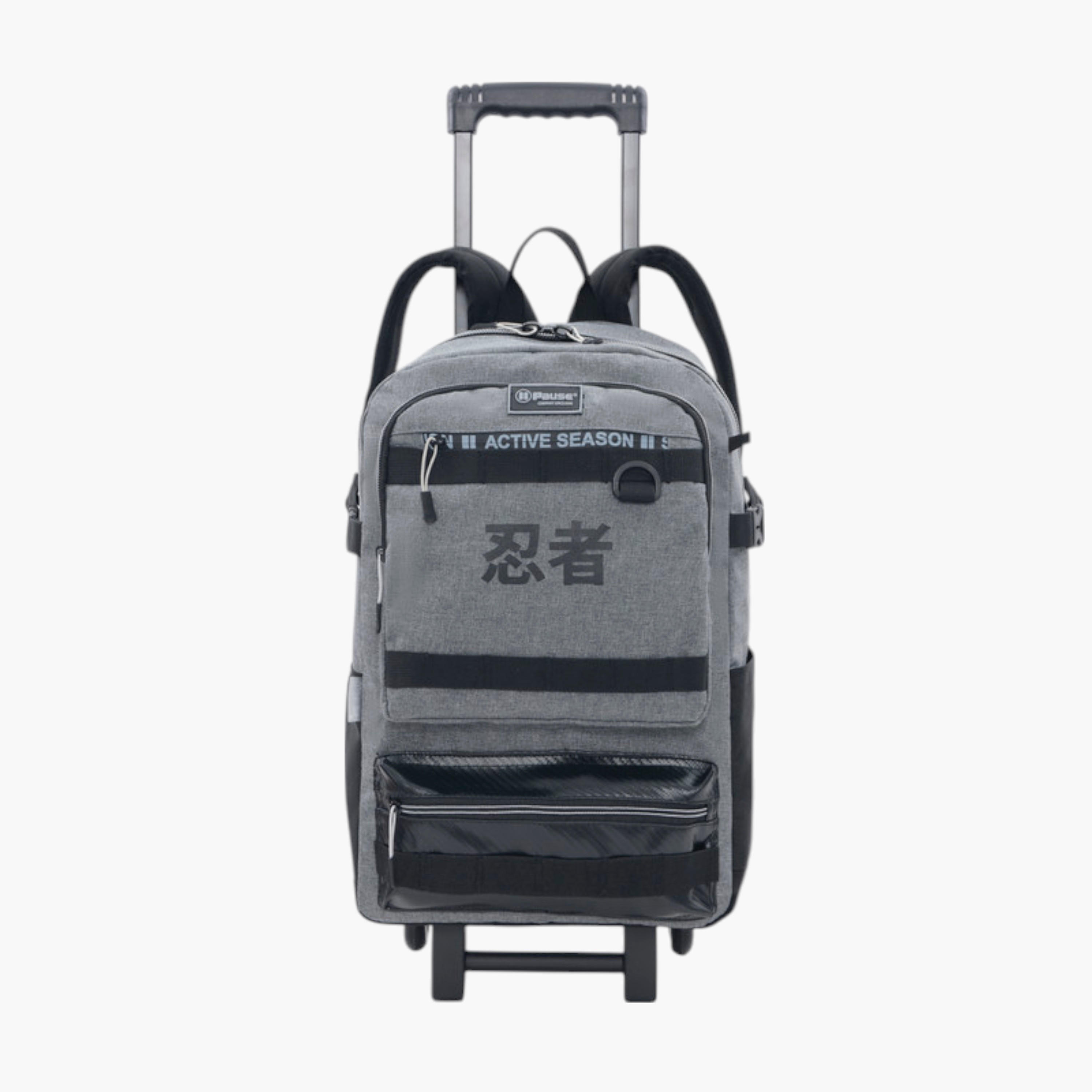 PAUSE Printed Trolley School Backpack with Retractable Handle - 27x10x31 cms-school-bagsandbackpacks-trolleybags-image-1