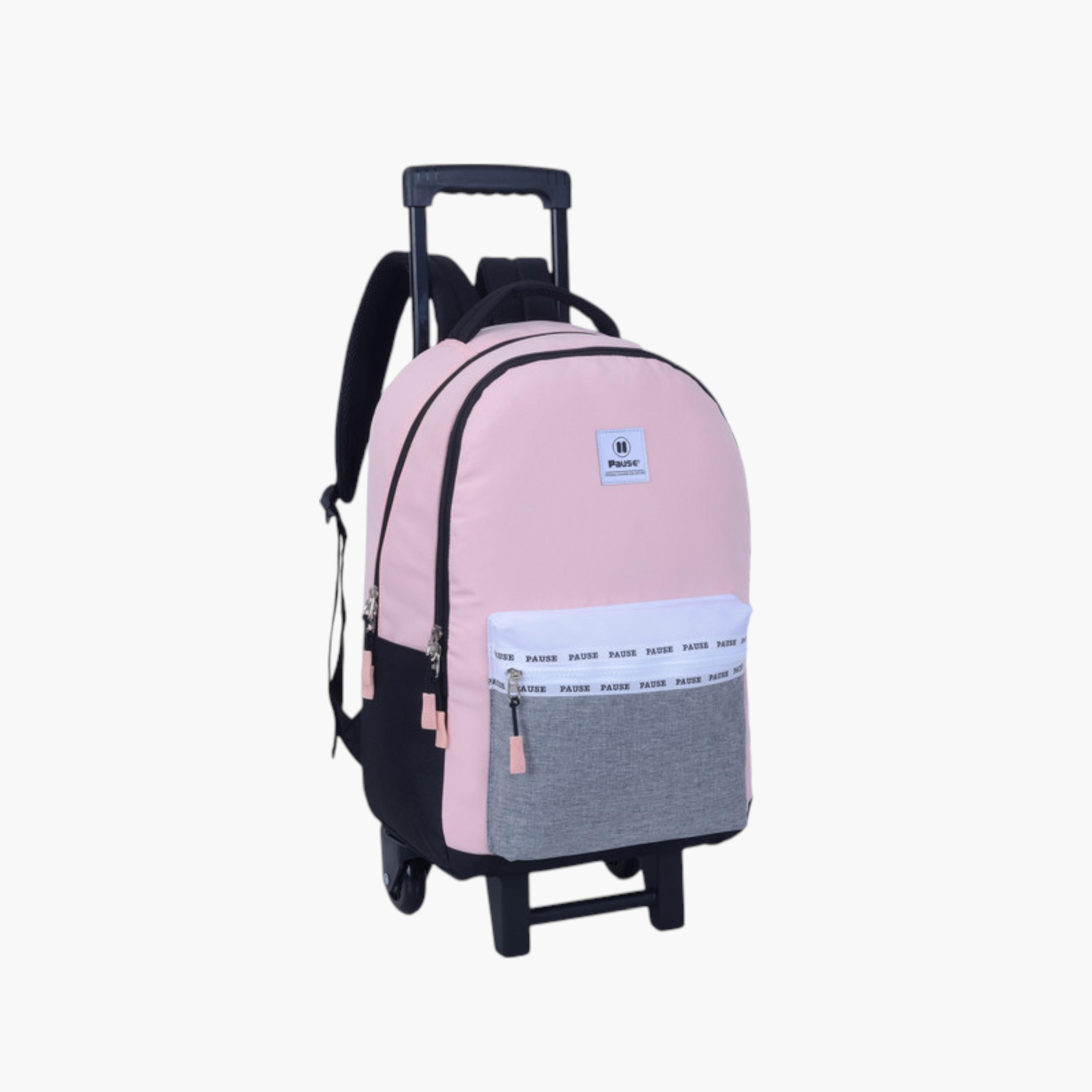 PAUSE Colourblock Trolley School Backpack with Retractable Handle - 27x10x31 cms-school-bagsandbackpacks-trolleybags-image-2
