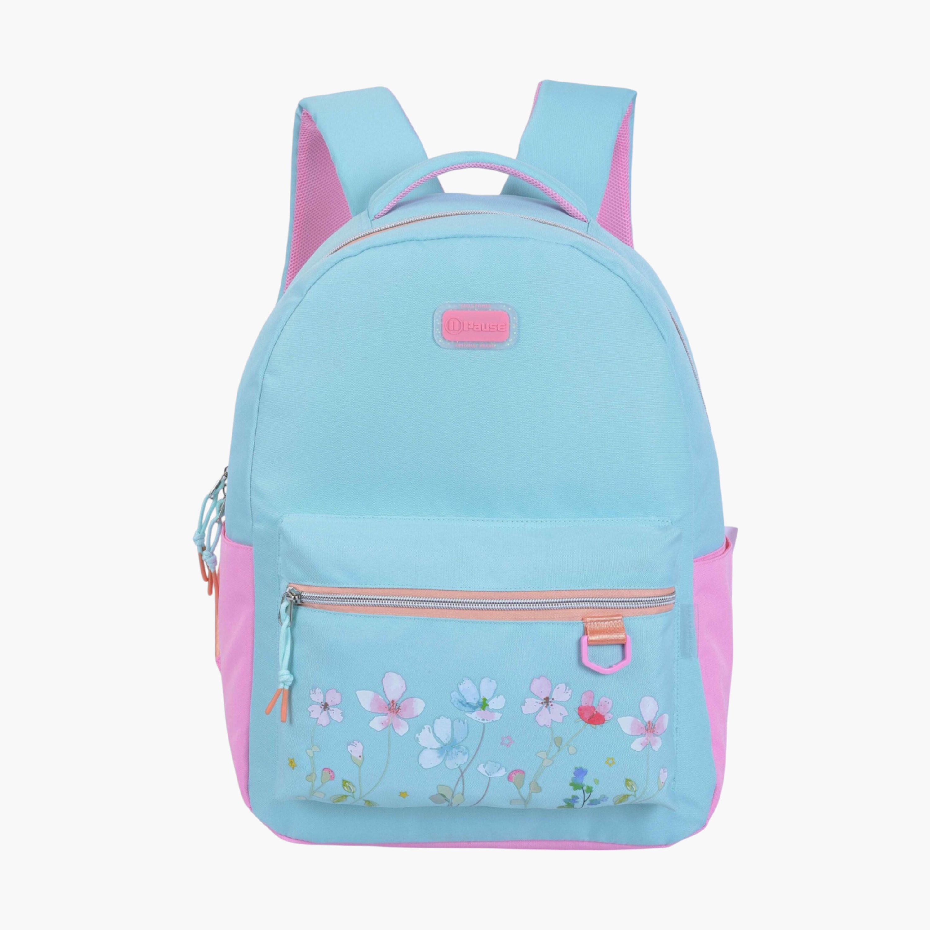 PAUSE Floral Print Backpack with Adjustable Shoulder Straps - 12x21 cms-school-bagsandbackpacks-backpacks-image-1