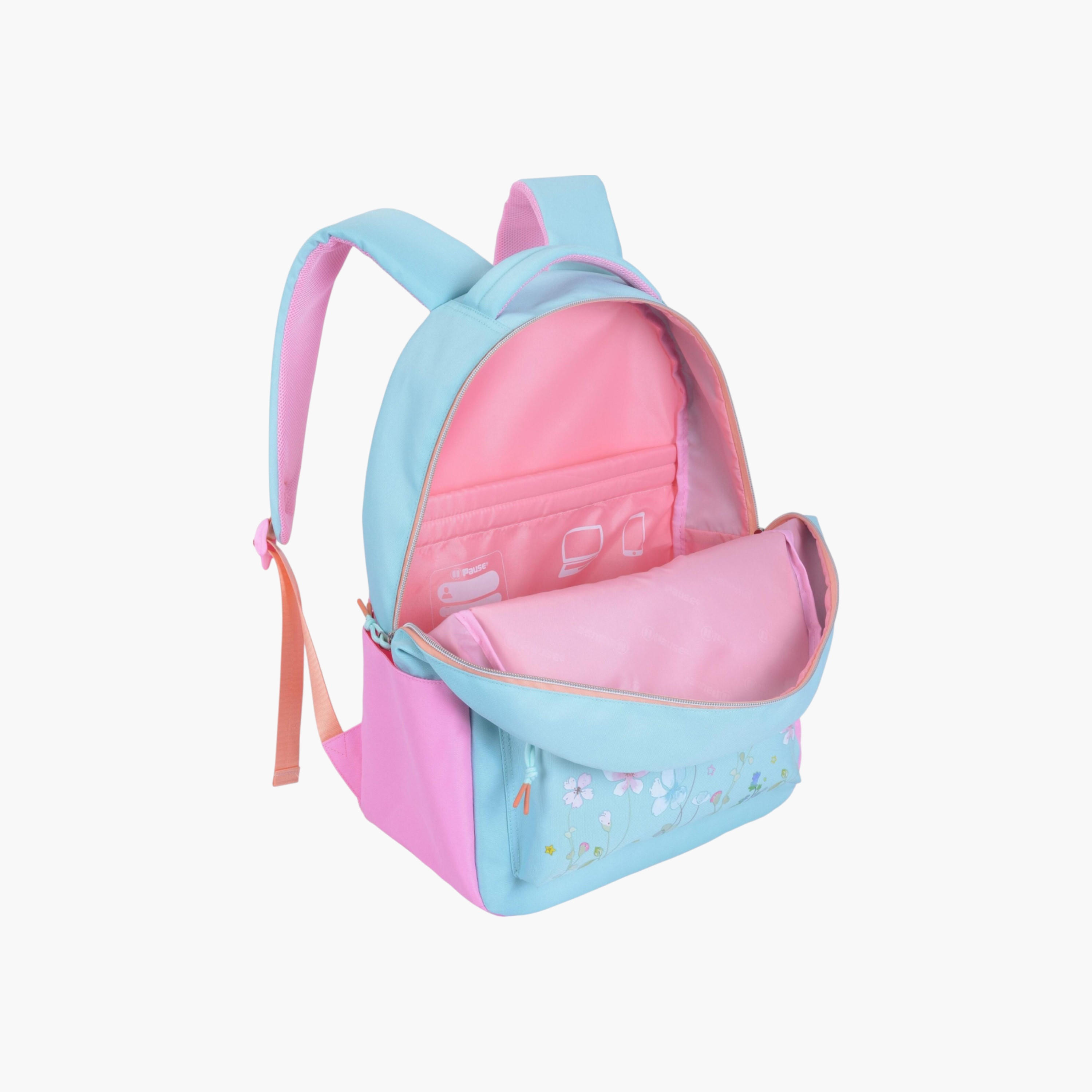 PAUSE Floral Print Backpack with Adjustable Shoulder Straps - 12x21 cms-school-bagsandbackpacks-backpacks-image-2
