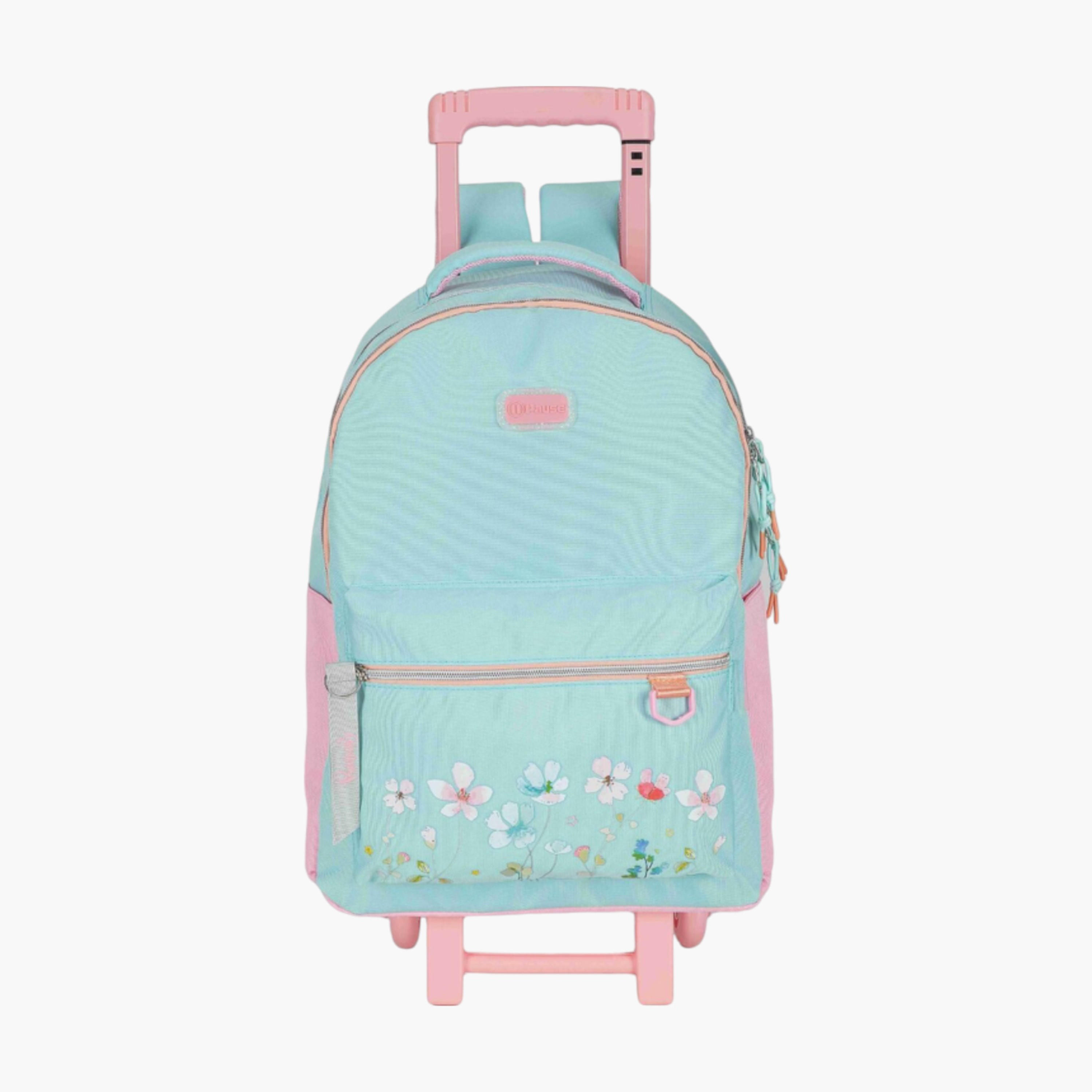 PAUSE Printed Trolley Backpack with Retractable Handle and Zip Closure - 27x10x31 cms-school-bagsandbackpacks-trolleybags-image-1