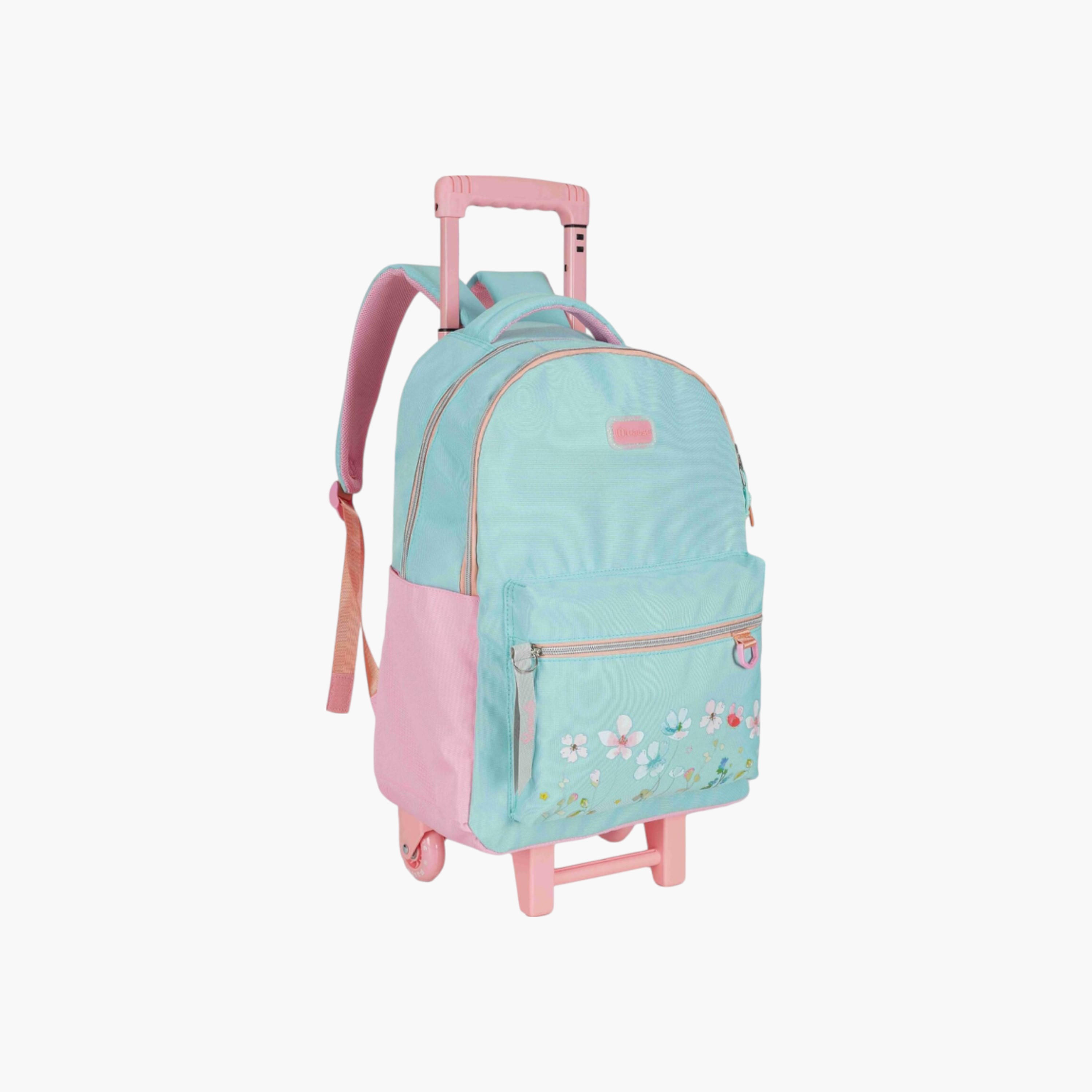PAUSE Printed Trolley Backpack with Retractable Handle and Zip Closure - 27x10x31 cms-school-bagsandbackpacks-trolleybags-image-2