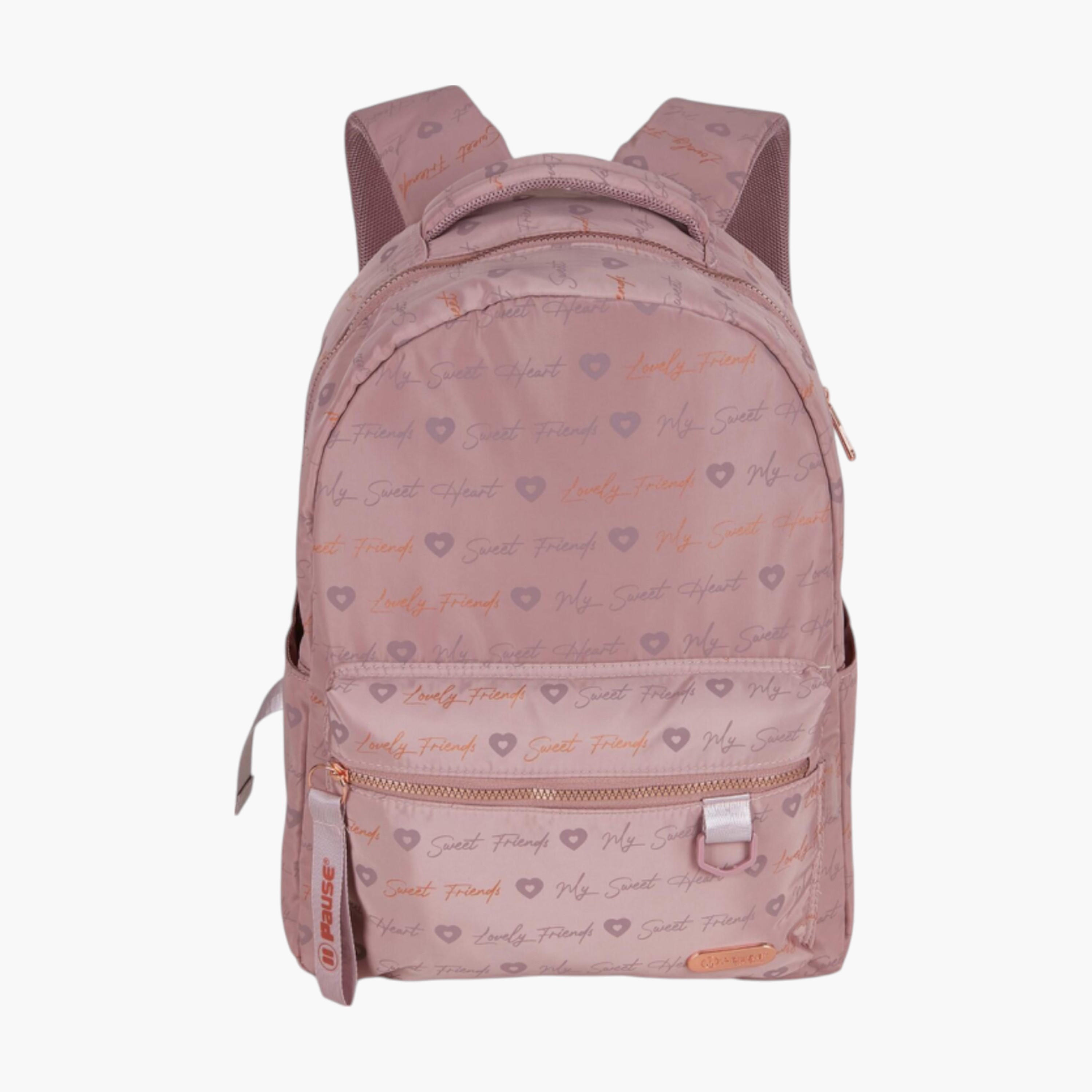 PAUSE Printed Backpack with Adjustable Straps and Zip Closure - 6x12x21 cms-school-bagsandbackpacks-backpacks-image-1