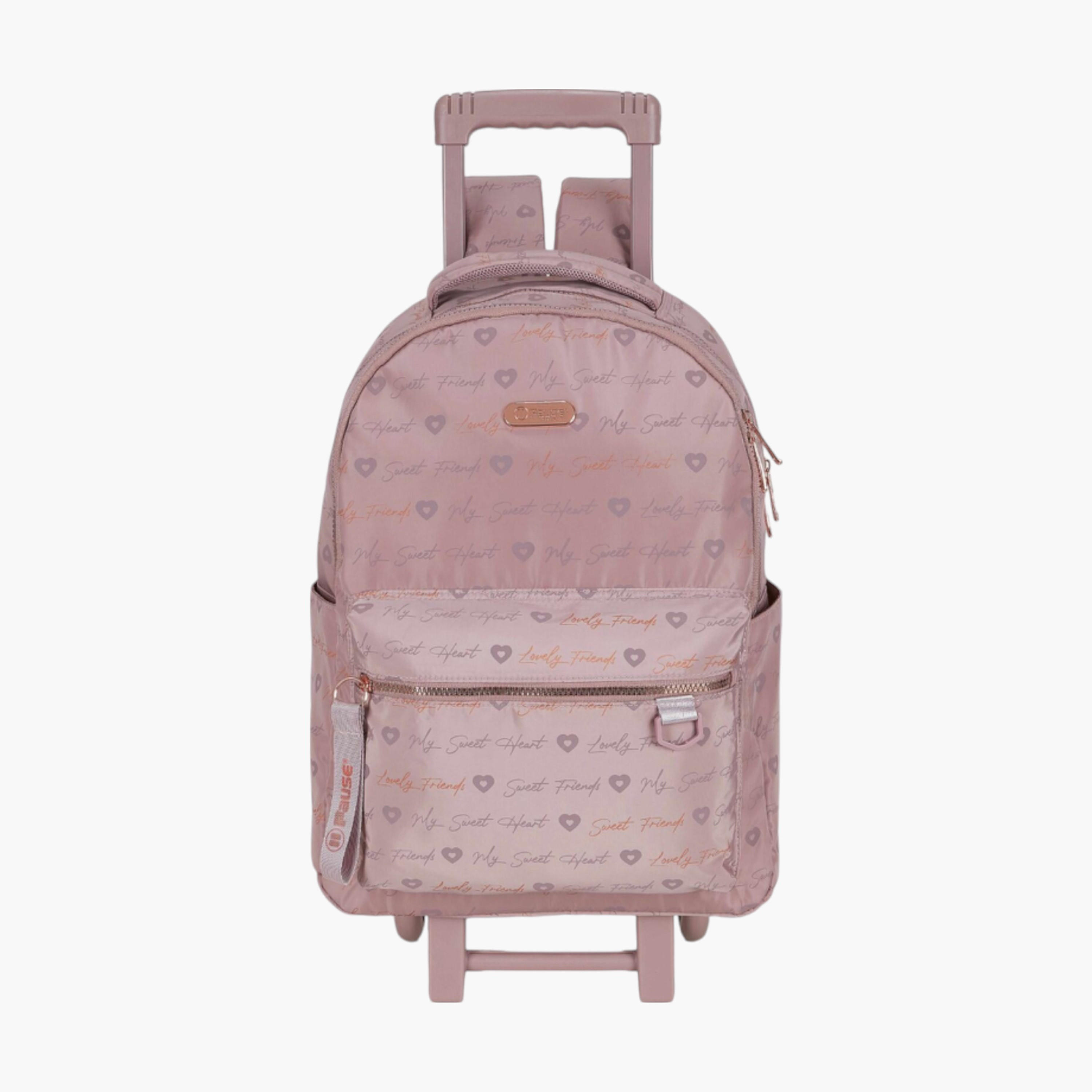 شنطة ظهر ترولي بمقبض قابل للسحب وطبعات من بوز - 27x10x31 سم-school-bagsandbackpacks-trolleybags-image-1