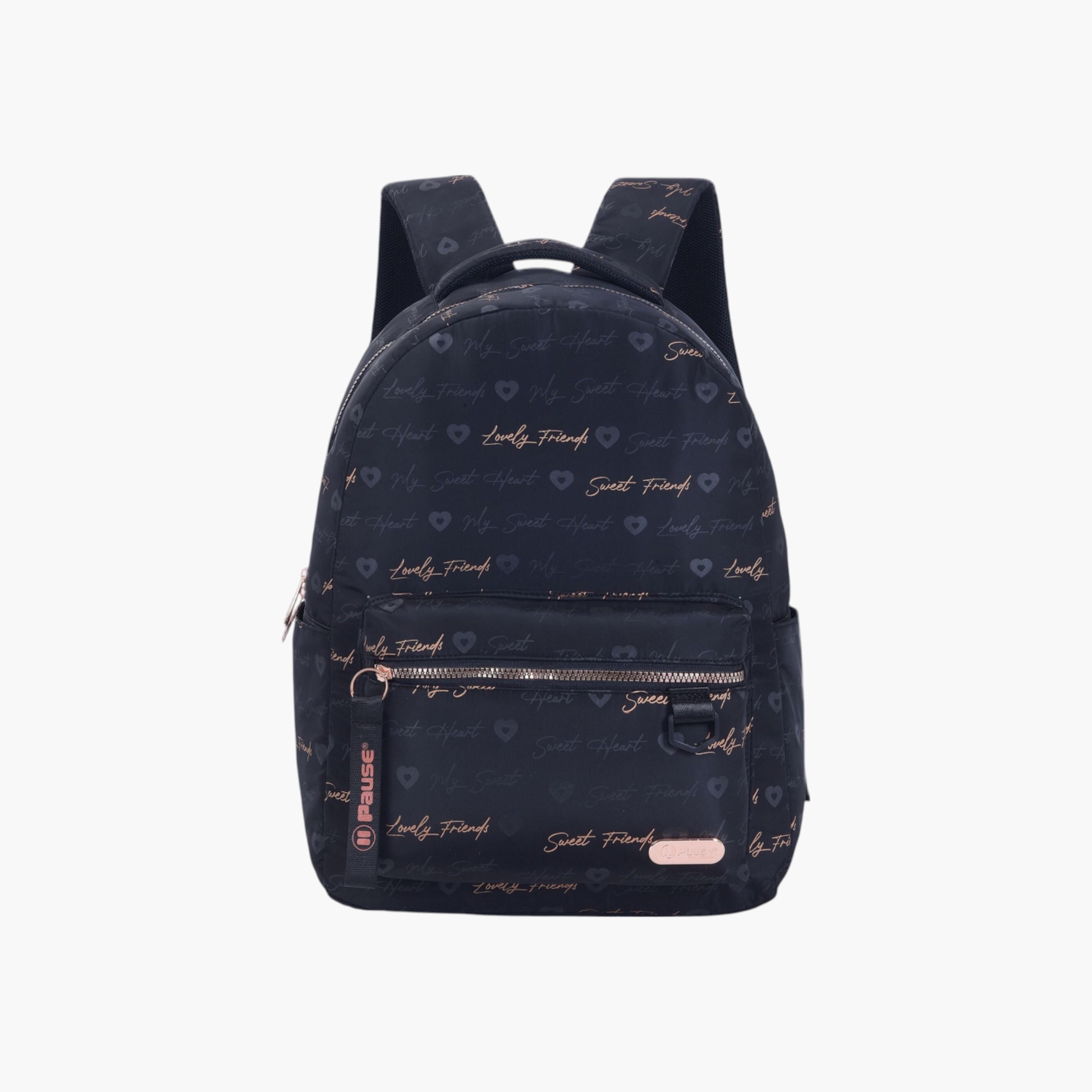 PAUSE Printed Backpack with Adjustable Straps and Zip Closure - 6x12x21 cms-school-bagsandbackpacks-backpacks-image-1