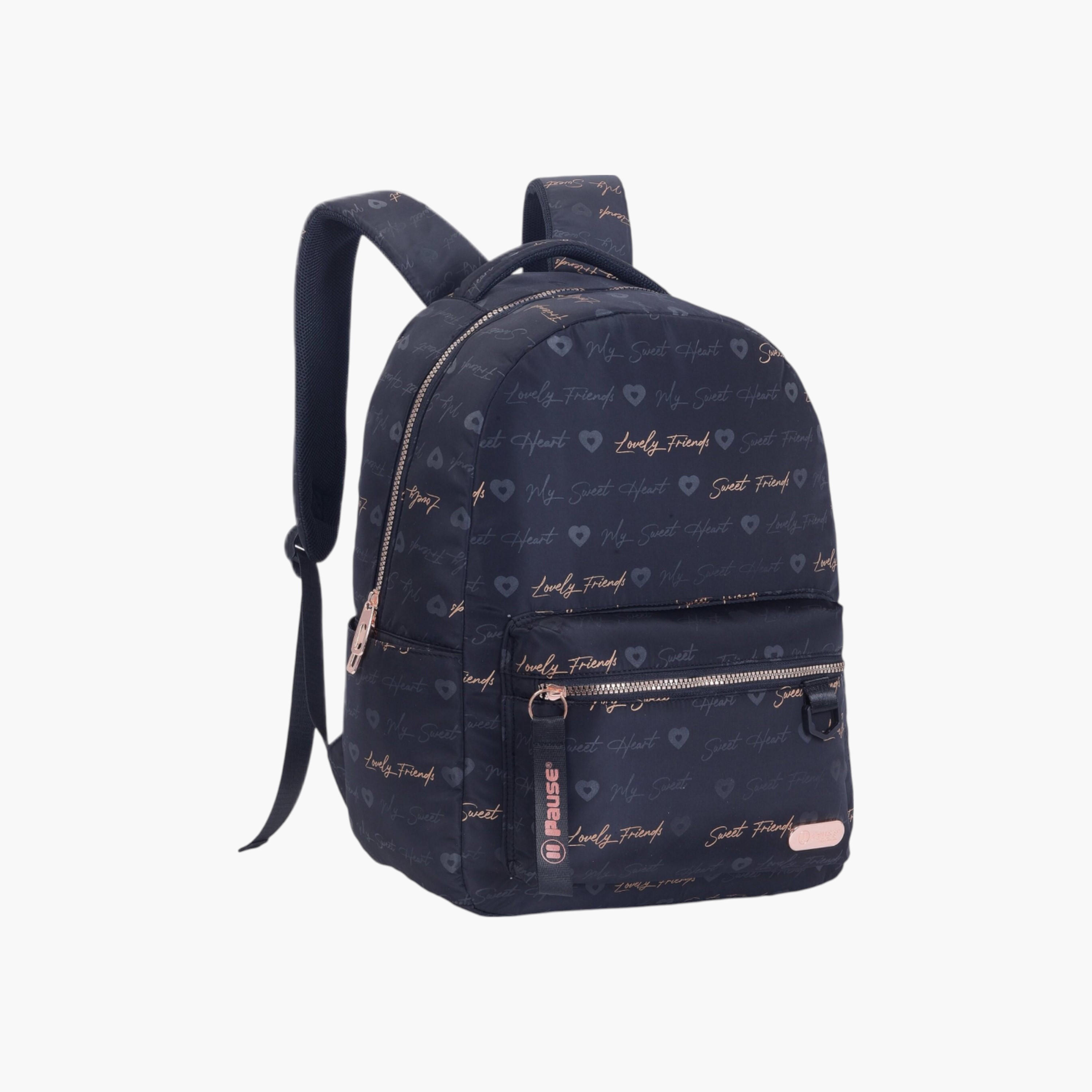 PAUSE Printed Backpack with Adjustable Straps and Zip Closure - 6x12x21 cms-school-bagsandbackpacks-backpacks-image-2