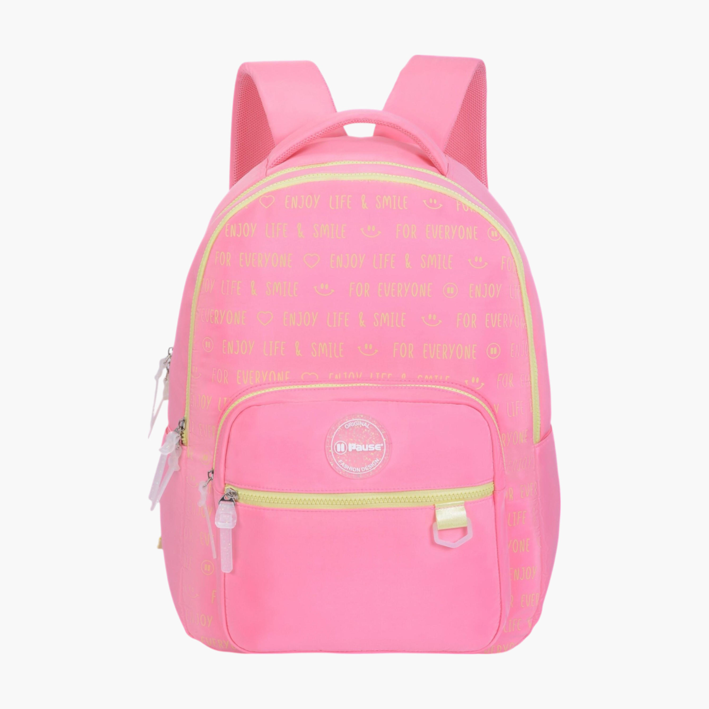 PAUSE Printed Backpack with Adjustable Straps and Zip Closure - 6x12x21 cms-school-bagsandbackpacks-backpacks-image-1