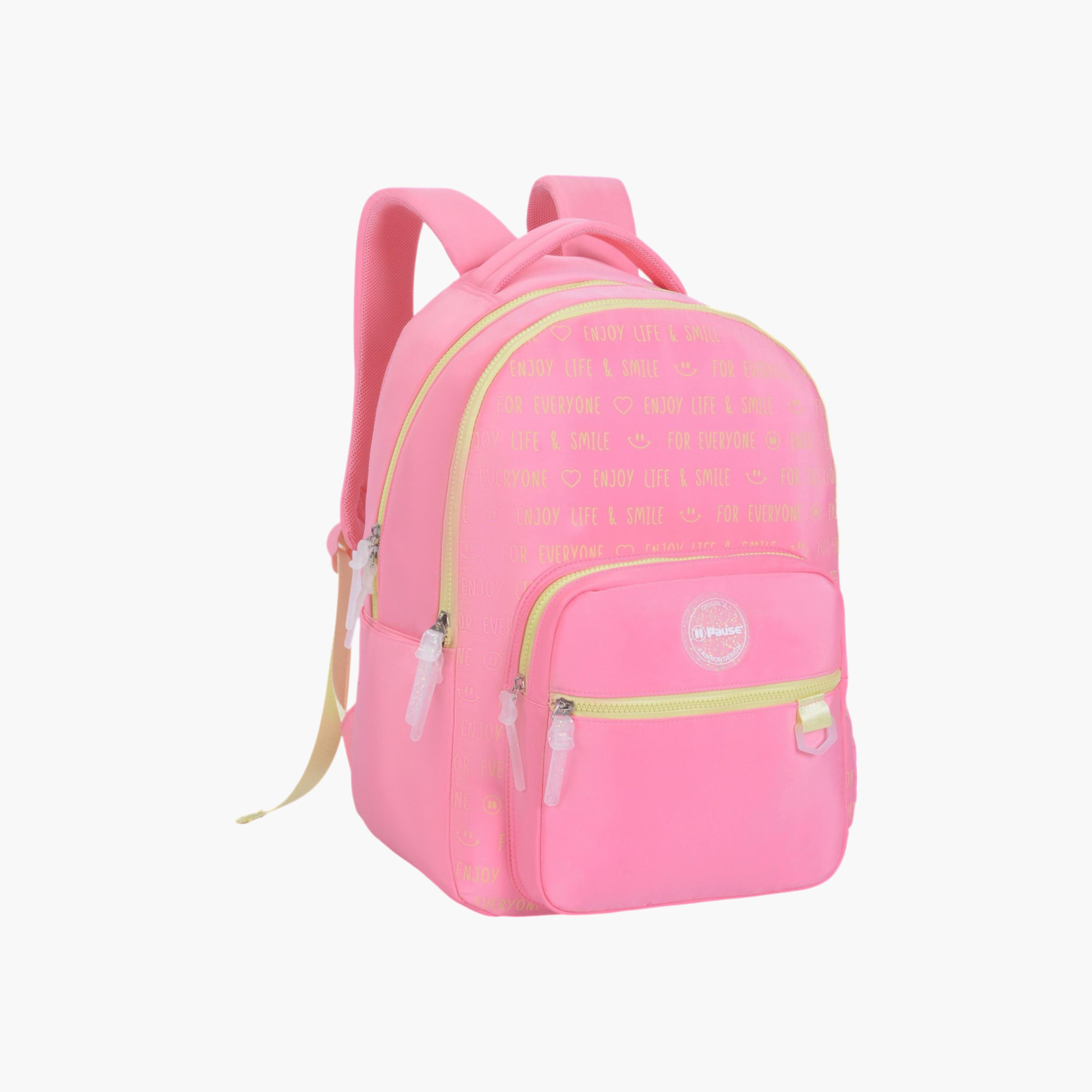 PAUSE Printed Backpack with Adjustable Straps and Zip Closure - 6x12x21 cms-school-bagsandbackpacks-backpacks-image-2
