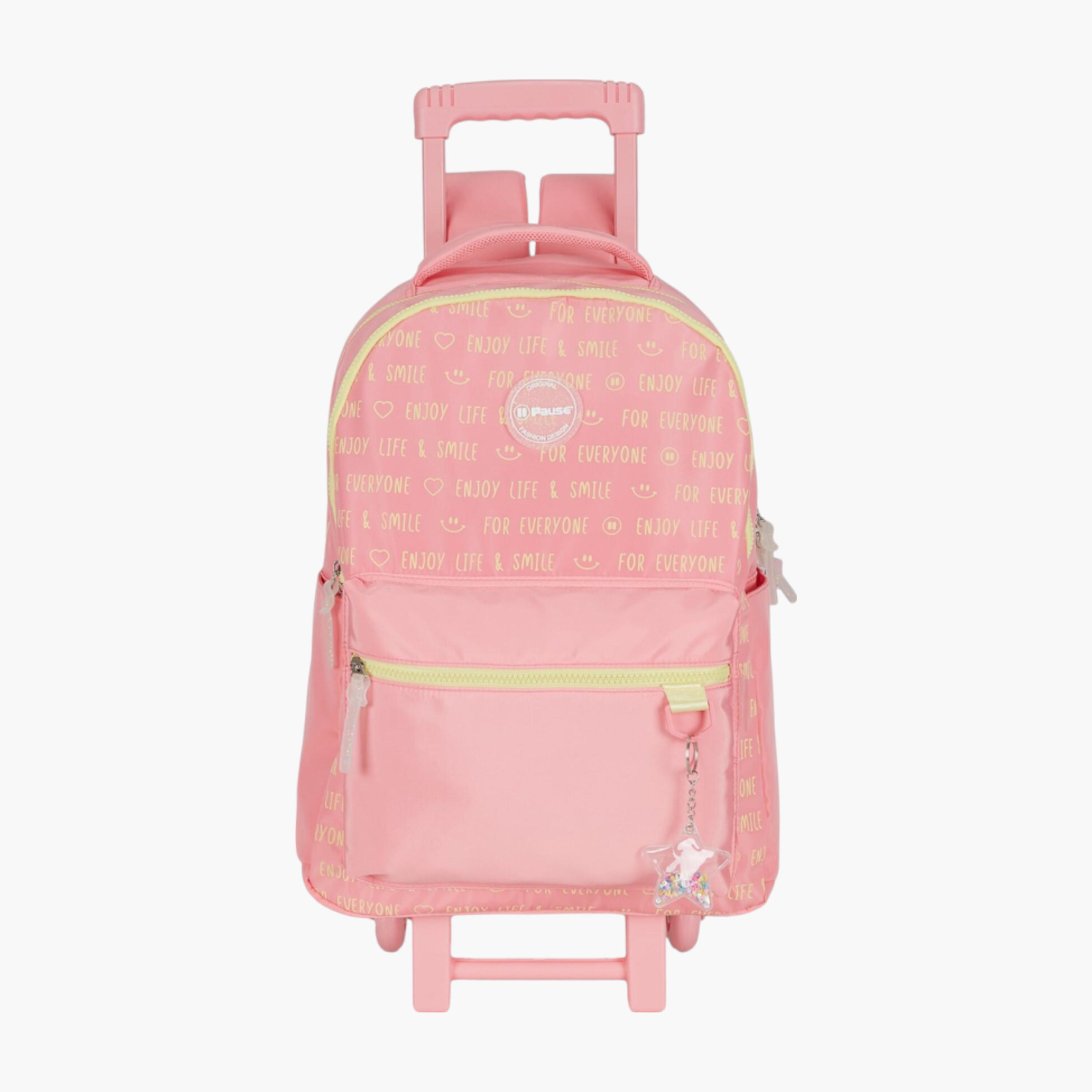 PAUSE Confetti Accent Trolley Backpack with Retractable Handle and Zip Closure - 27x10x31 cms-school-bagsandbackpacks-trolleybags-image-1