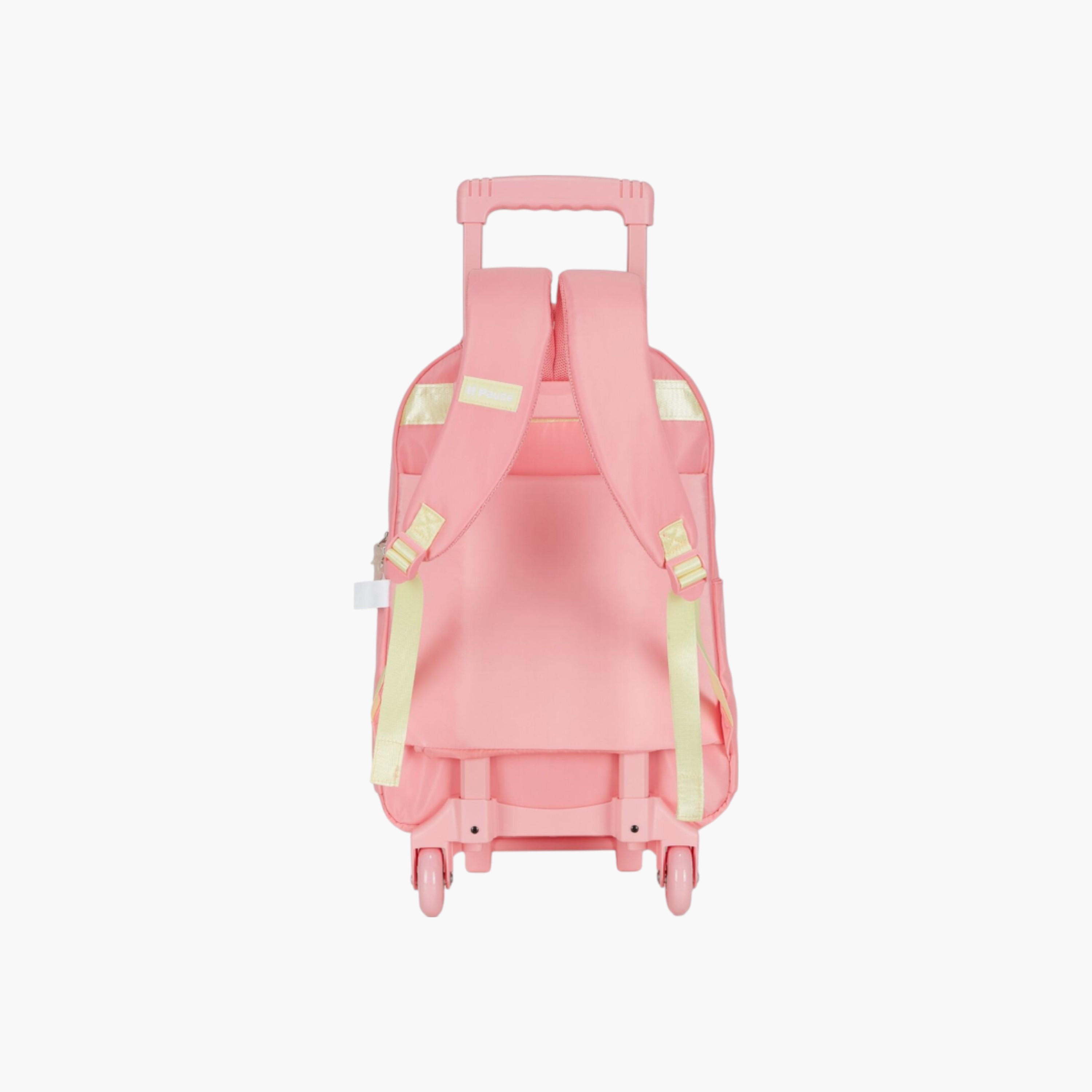PAUSE Confetti Accent Trolley Backpack with Retractable Handle and Zip Closure - 27x10x31 cms-school-bagsandbackpacks-trolleybags-image-2