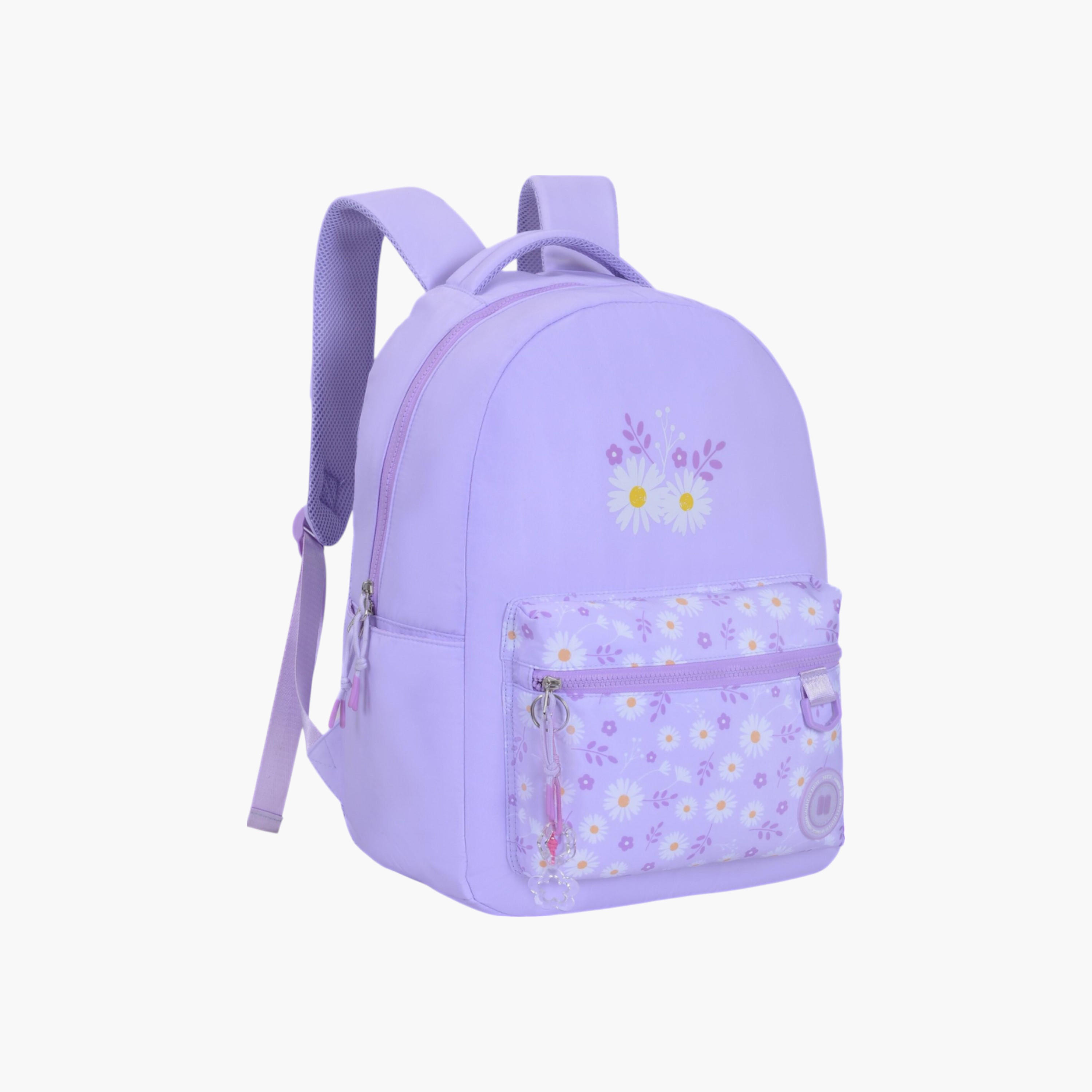 PAUSE Floral Print Backpack with Adjustable Straps and Zip Closure - 6x12x21 cms-school-bagsandbackpacks-backpacks-image-2