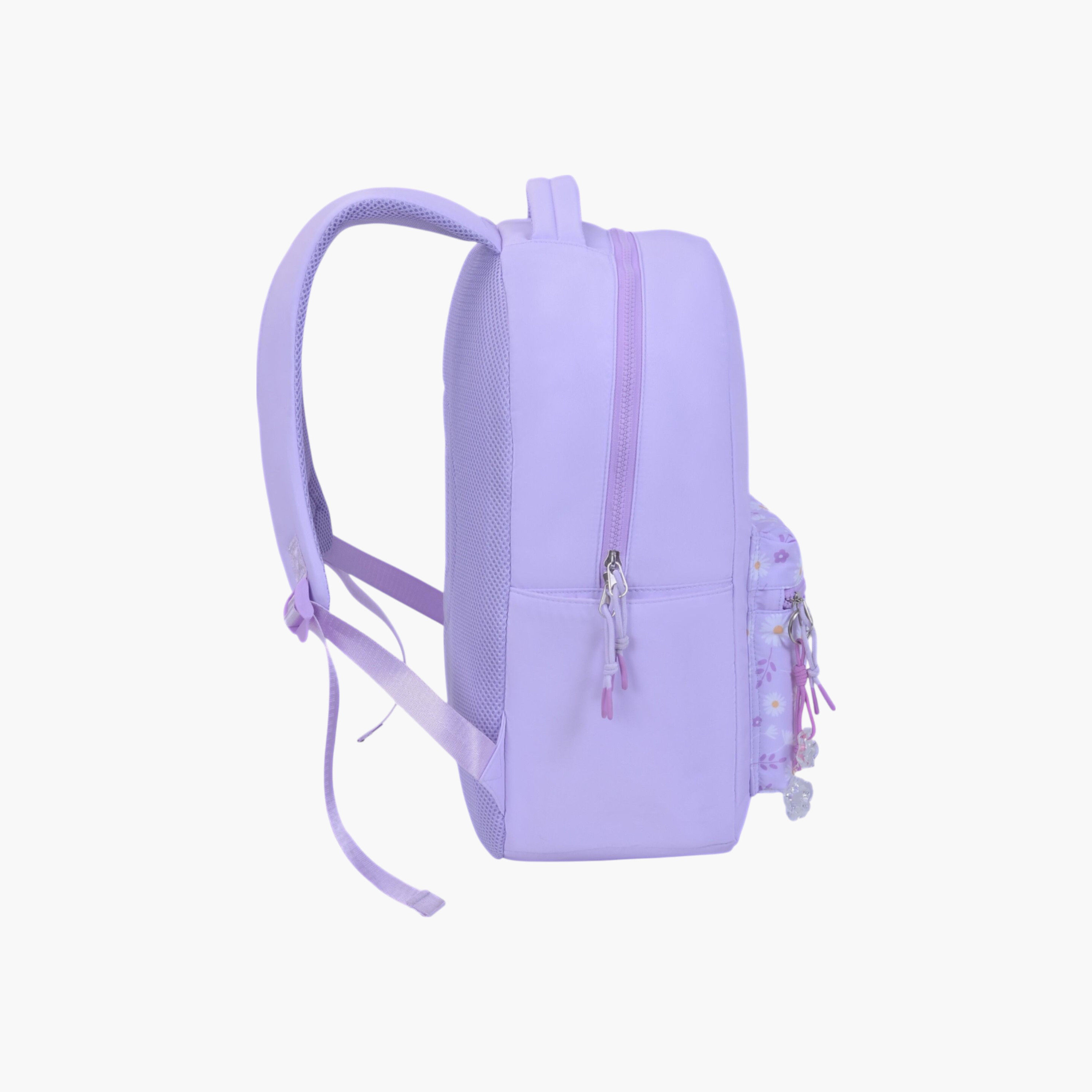 PAUSE Floral Print Backpack with Adjustable Straps and Zip Closure - 6x12x21 cms-school-bagsandbackpacks-backpacks-image-4