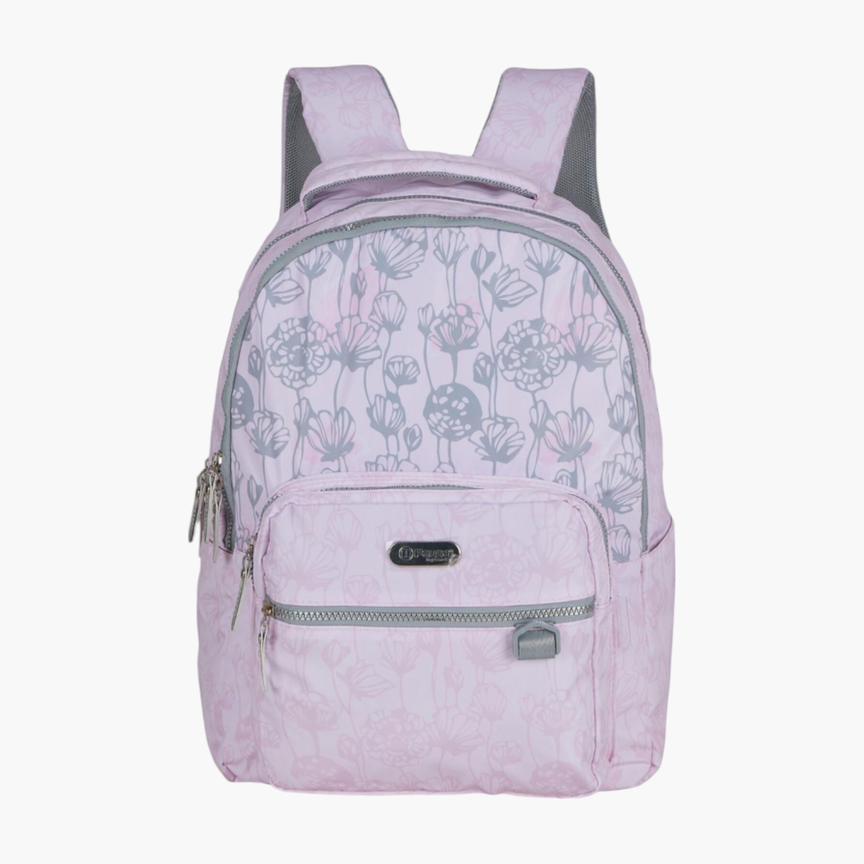 PAUSE Floral Print Backpack with Adjustable Straps and Zip Closure - 6x12x21 cms-school-bagsandbackpacks-backpacks-image-1