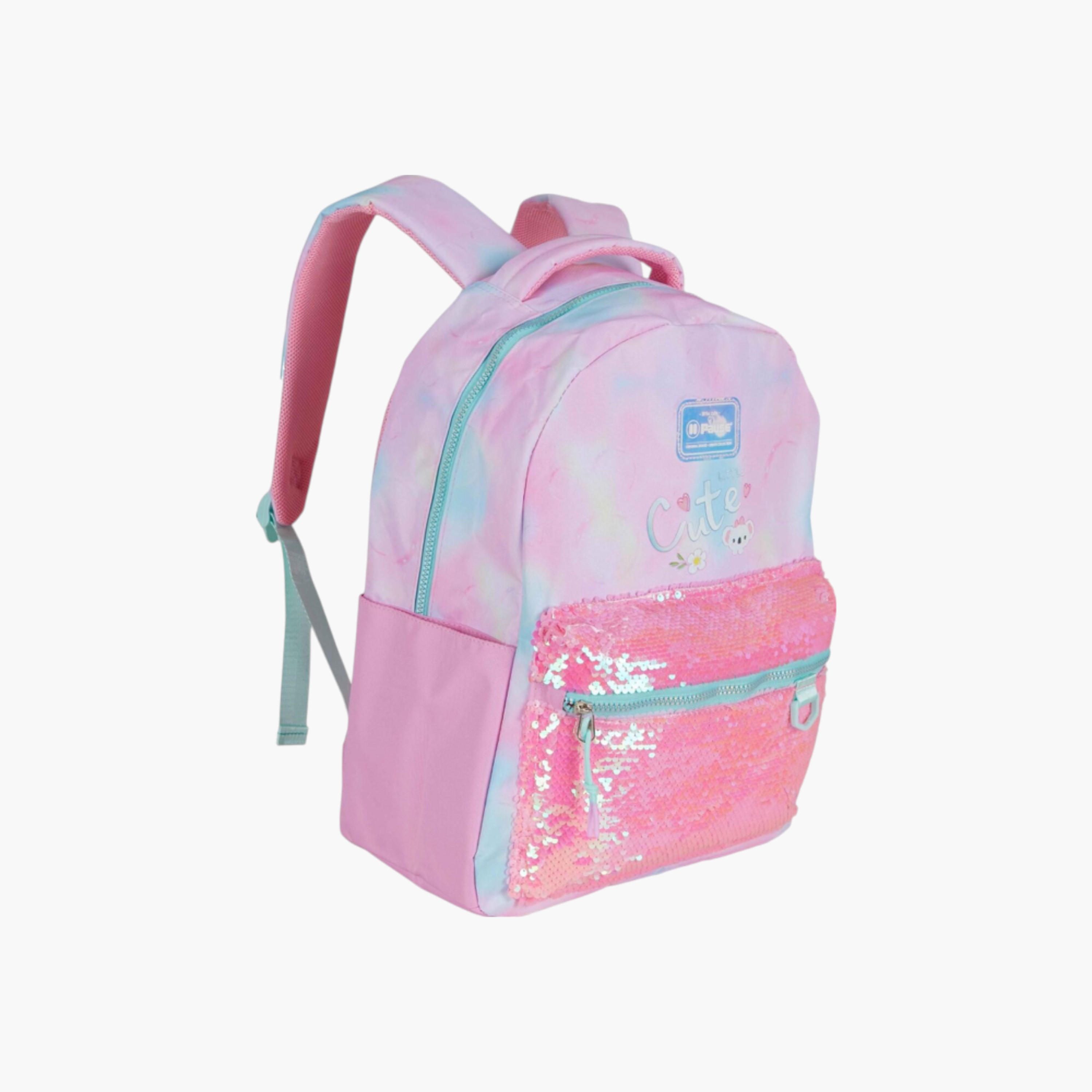 شنطة ظهر مدرسية مزينة بالترتر بحمّالات كتف قابلة للتعديل من بوز - 12×21 سم-school-bagsandbackpacks-backpacks-image-2