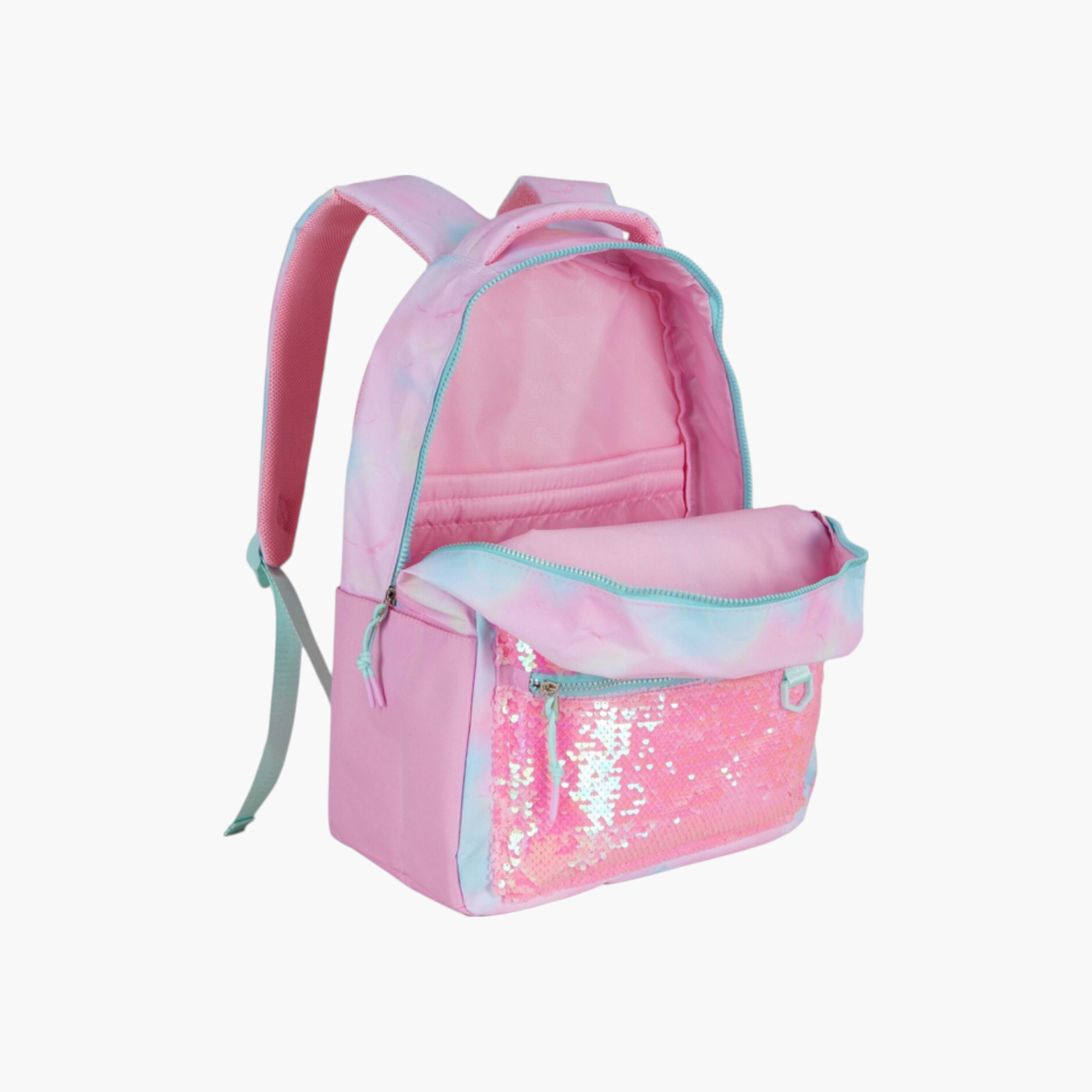 PAUSE Sequin Embellished School Backpack with Adjustable Shoulder Straps - 12x21 cms-school-bagsandbackpacks-backpacks-image-3