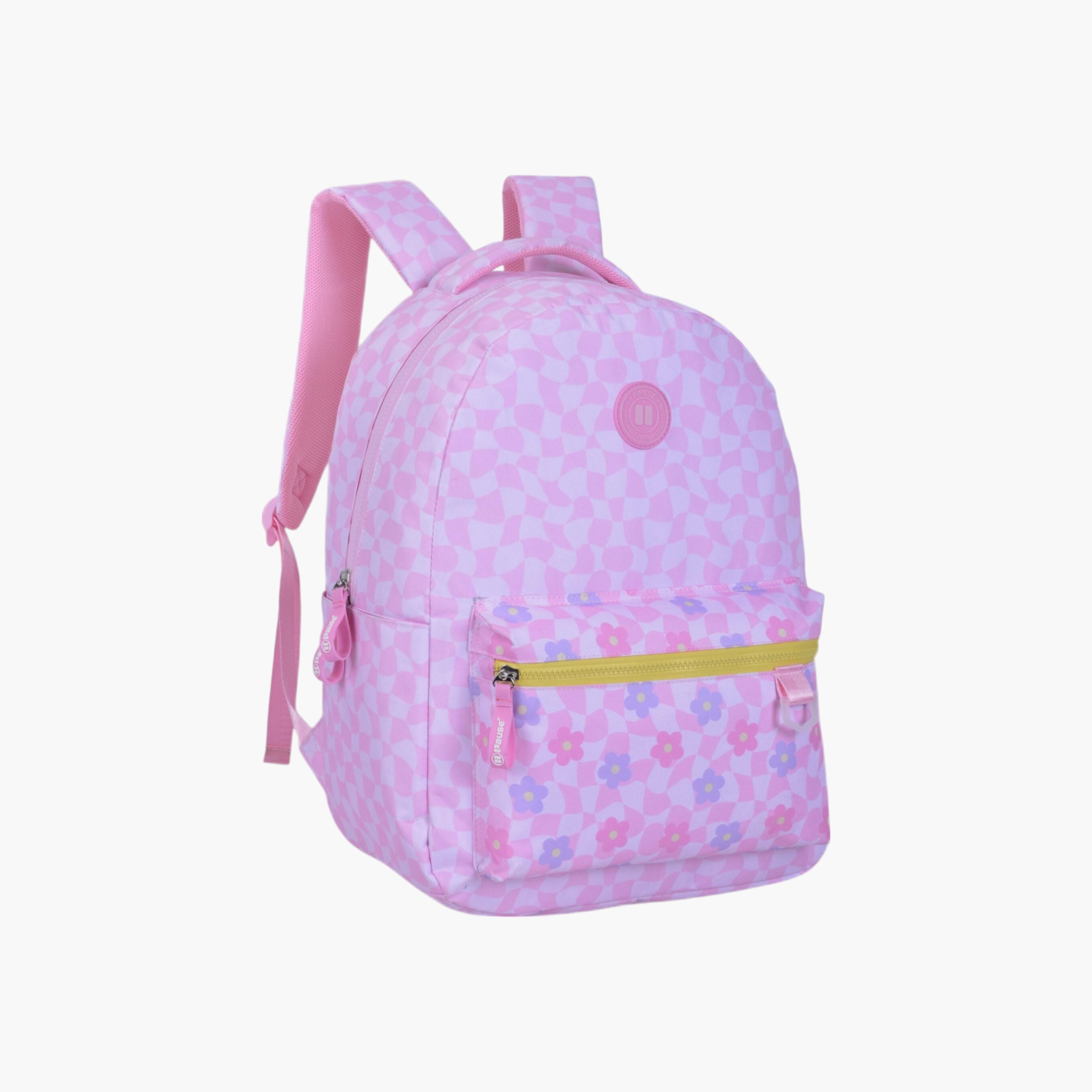 PAUSE Printed Backpack with Adjustable Straps and Zip Closure - 6x12x21 cms-school-bagsandbackpacks-backpacks-image-1