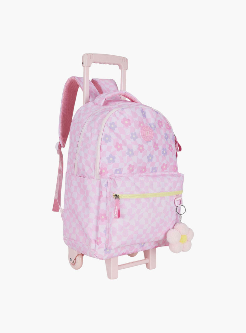 PAUSE Printed Trolley Backpack with Retractable Handle and Zip Closure - 27x10x31 cms-school-bagsandbackpacks-trolleybags-image-2