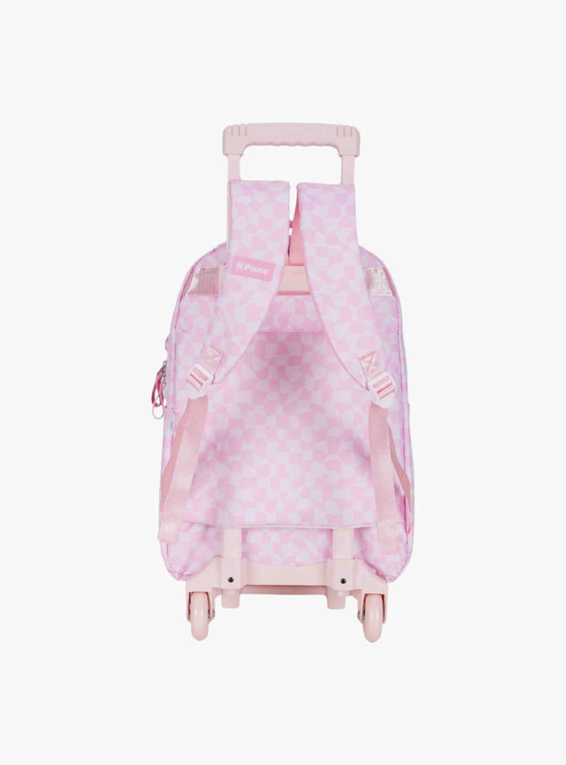PAUSE Printed Trolley Backpack with Retractable Handle and Zip Closure - 27x10x31 cms-school-bagsandbackpacks-trolleybags-image-3