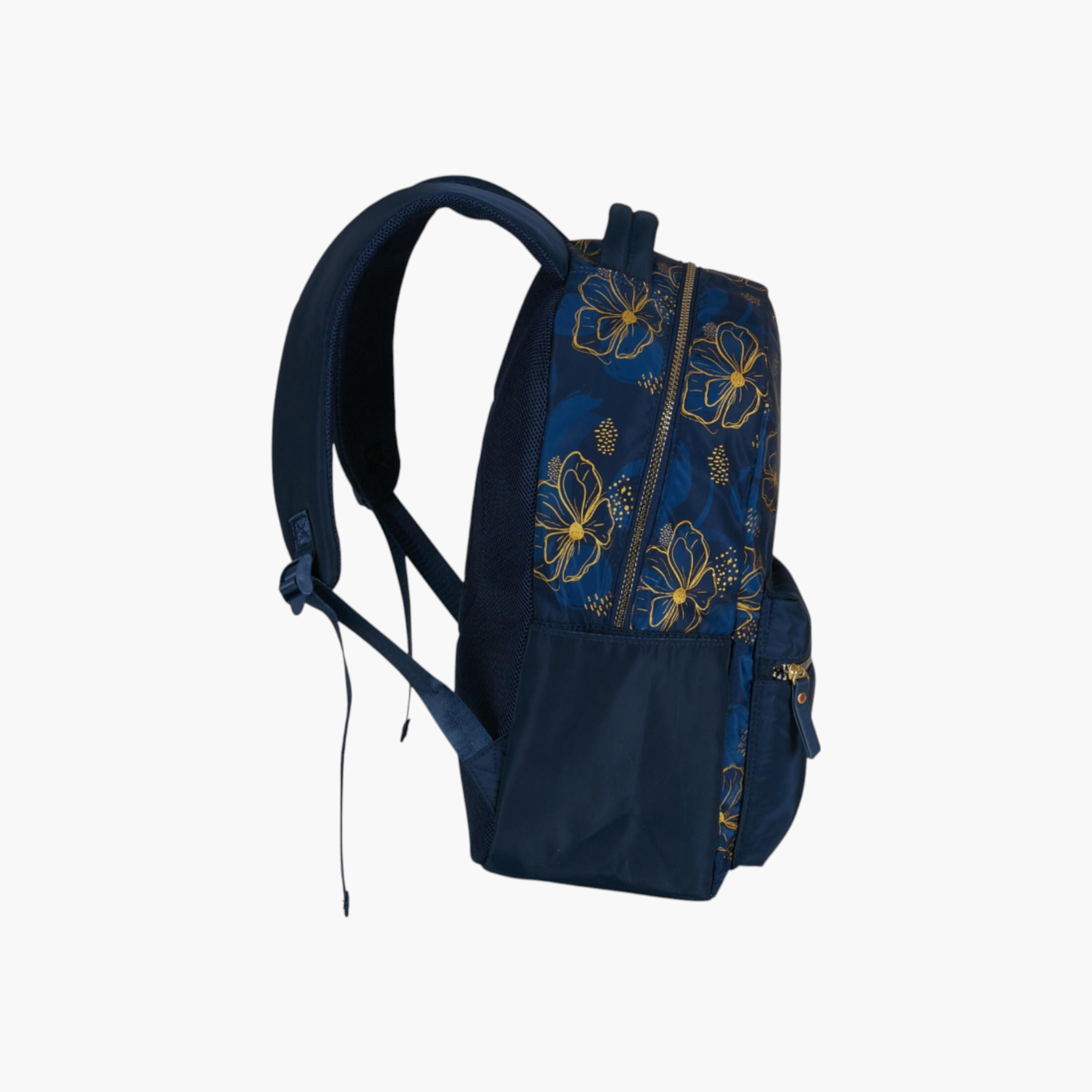 PAUSE Floral Print Backpack with Adjustable Straps and Zip Closure - 6x12x21 cms-school-bagsandbackpacks-backpacks-image-3