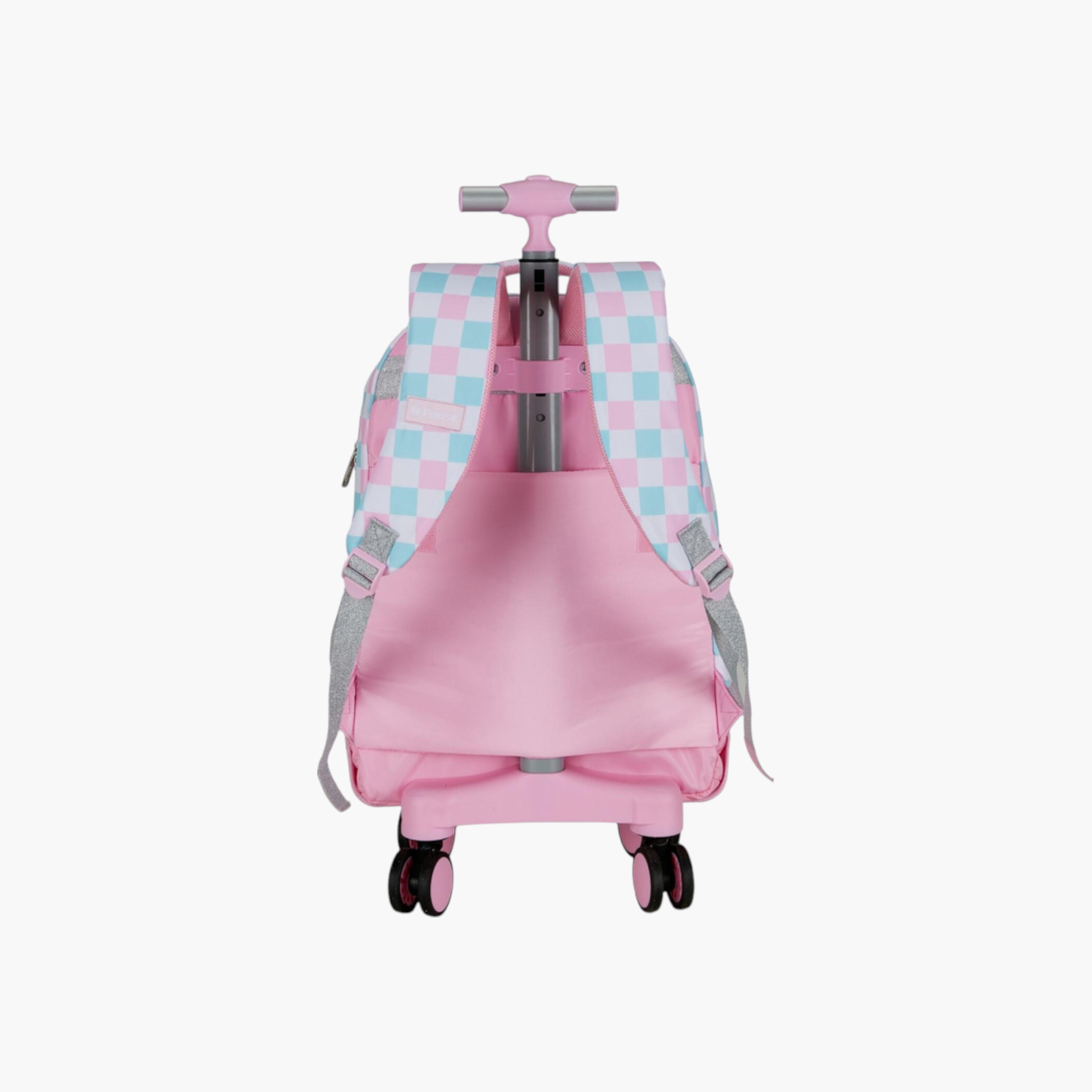 شنطة ظهر ترولي بمقبض قابل للسحب وطبعات من بوز - 27x10x31 سم-school-bagsandbackpacks-trolleybags-image-3