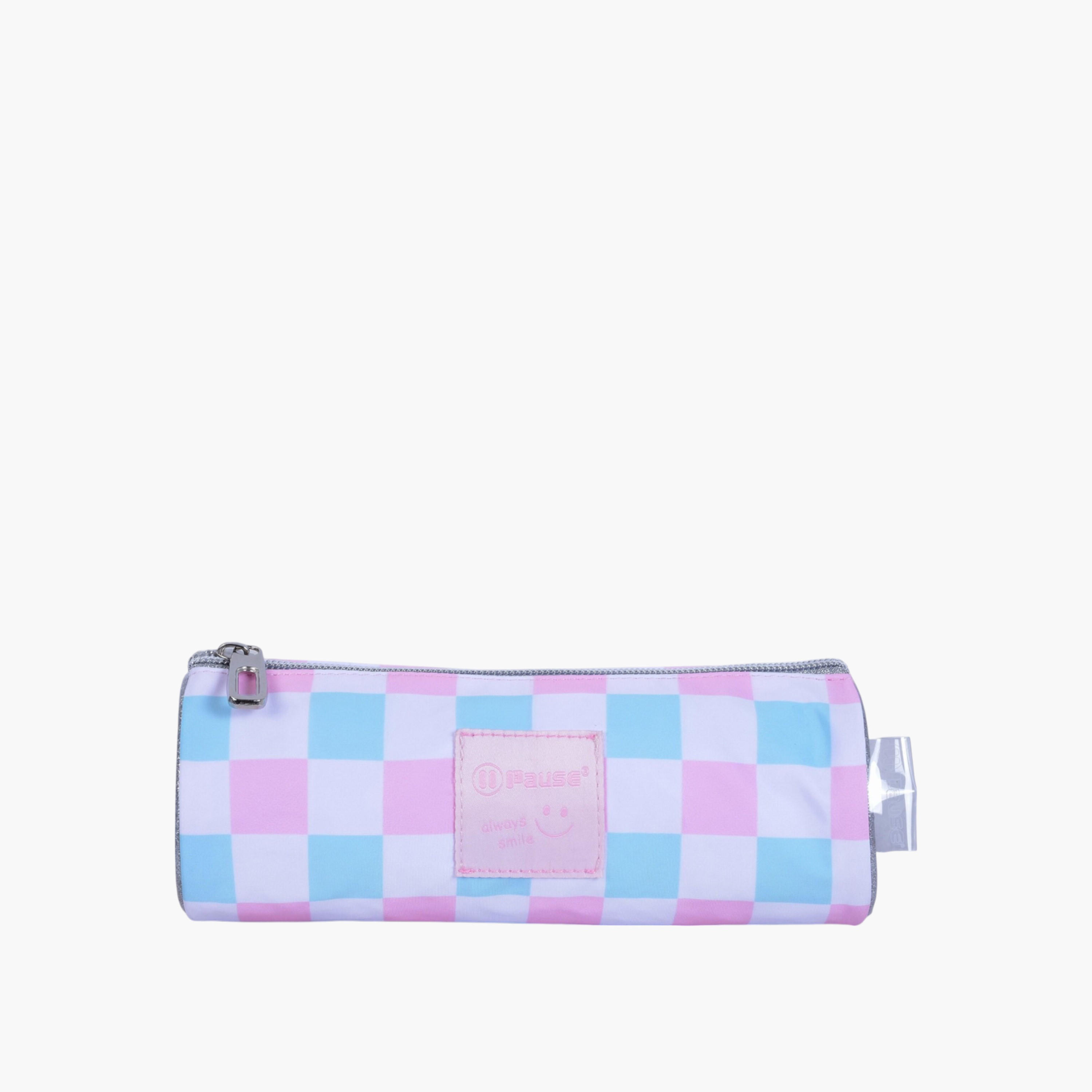 PAUSE Checked Pencil Pouch with Zip Closure-school-stationery-pencilcases-image-1