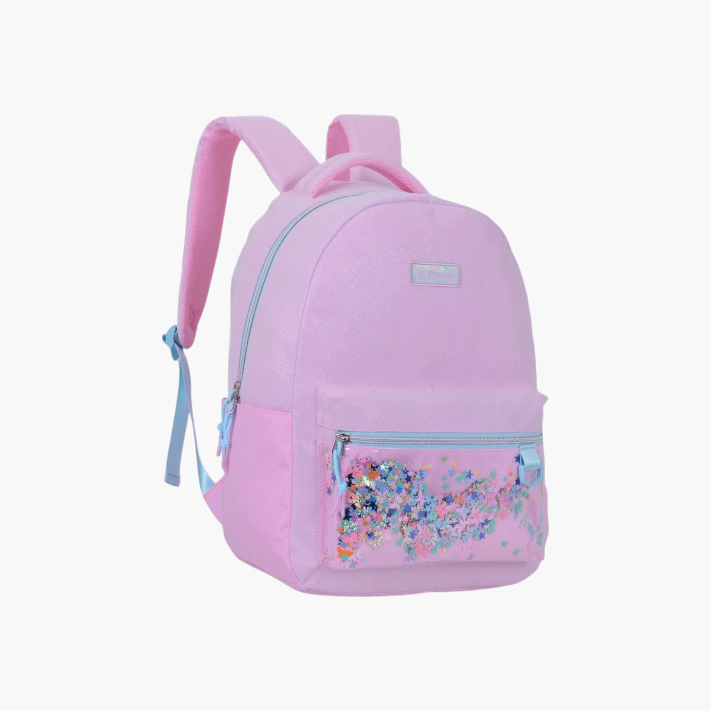 PAUSE Confetti Accent Backpack with Adjustable Straps and Zip Closure - 6x12x21 cms-school-bagsandbackpacks-backpacks-image-2