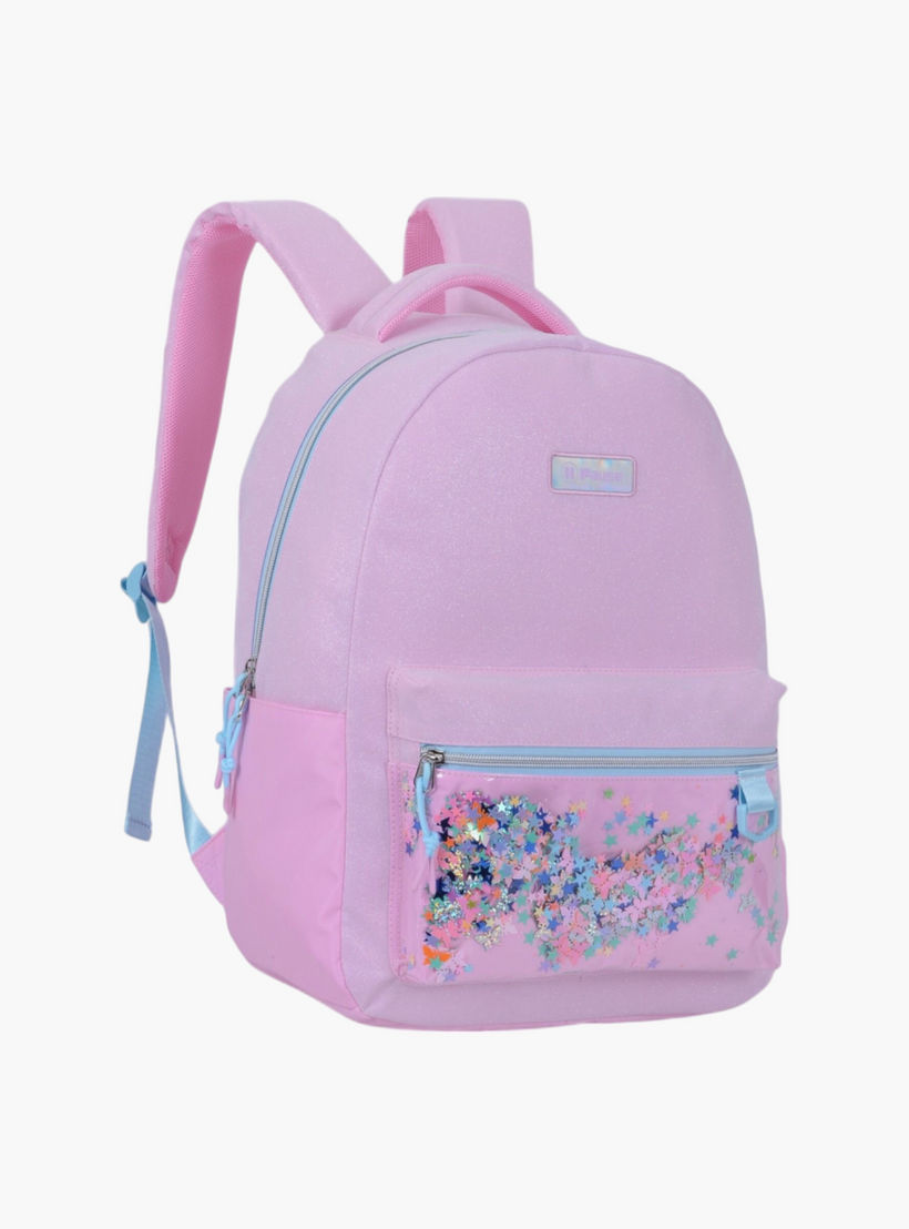 PAUSE Confetti Accent Backpack with Adjustable Straps and Zip Closure - 6x12x21 cms-school-bagsandbackpacks-backpacks-image-2