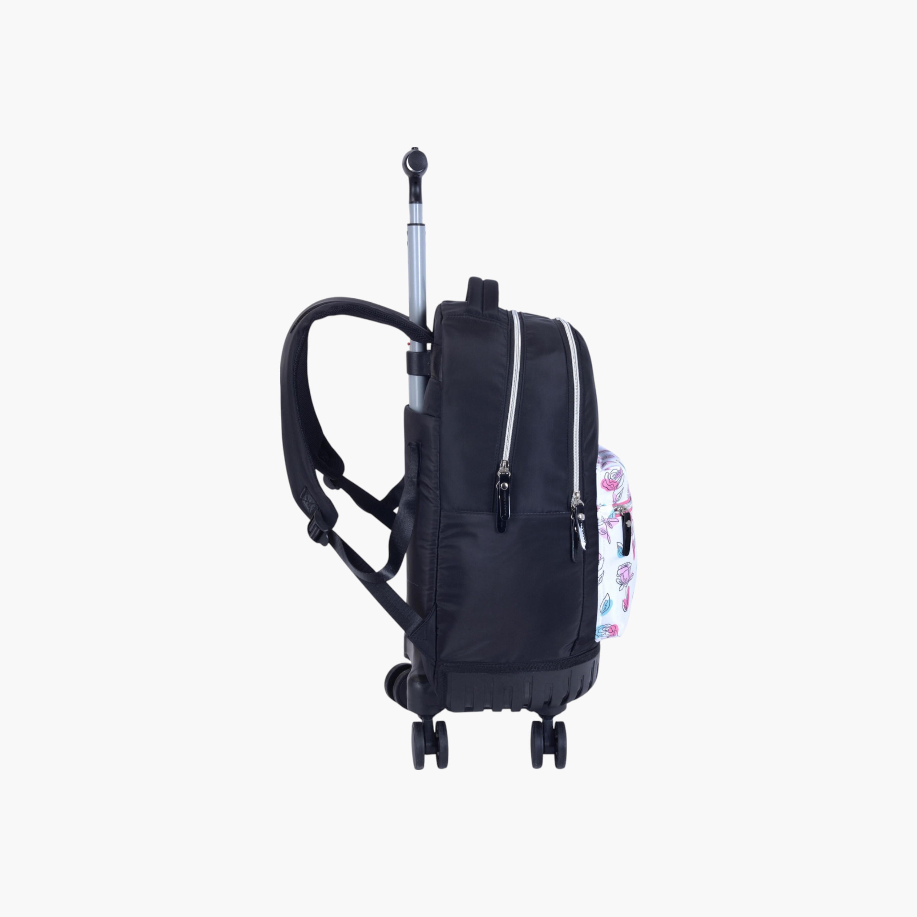 PAUSE Printed Trolley Backpack with Retractable Handle - 27x10x31 cms-school-bagsandbackpacks-trolleybags-image-4