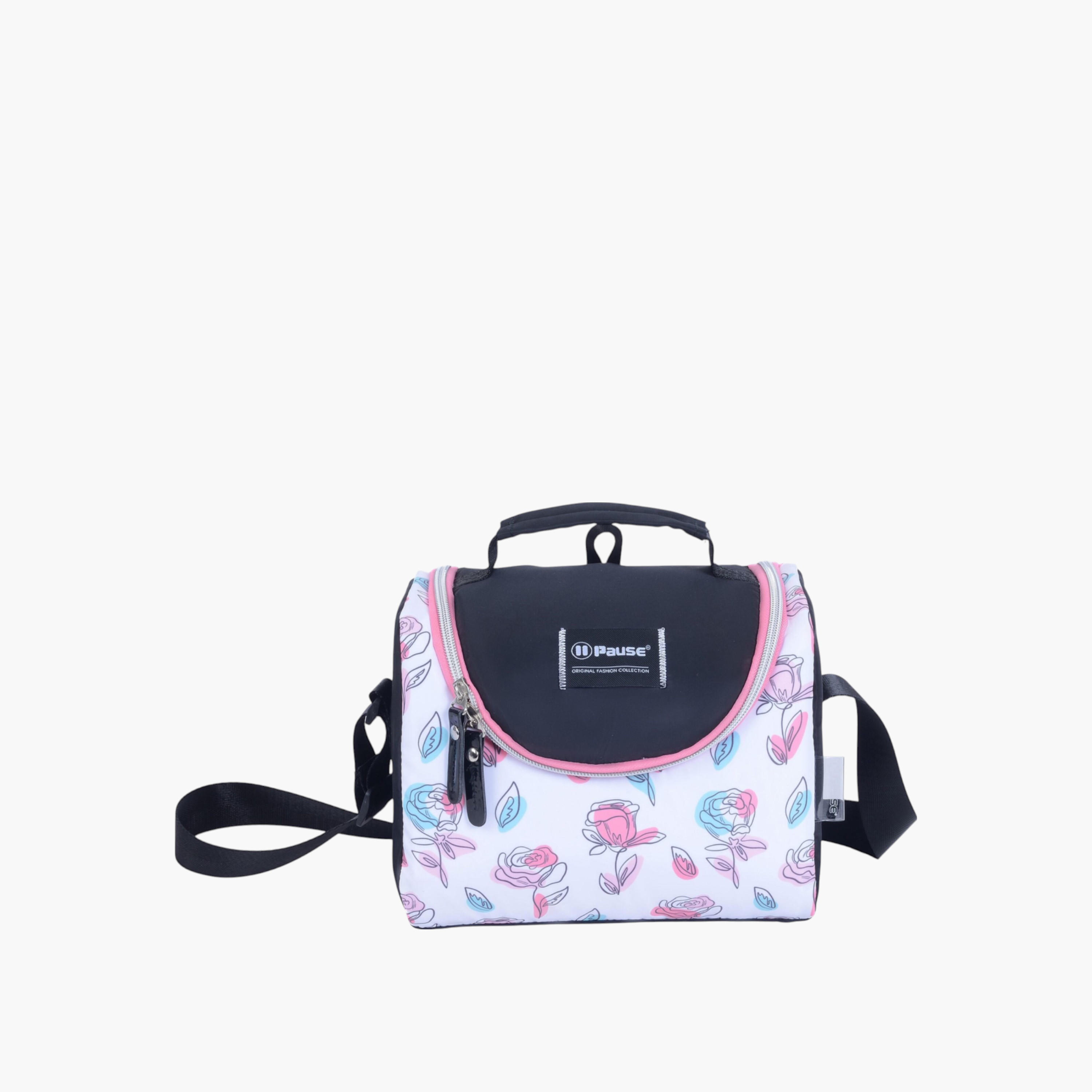 PAUSE Floral Print Insulated Lunch Bag with Zip Closure-school-lunchessentials-lunchbags-image-1