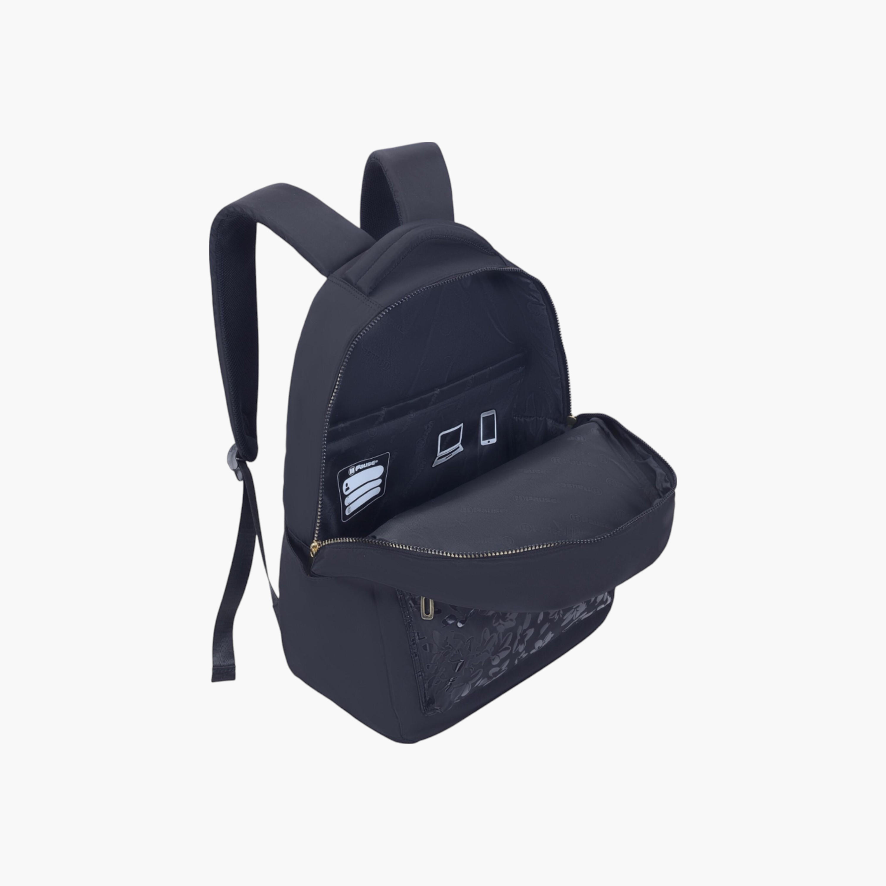 PAUSE Printed Backpack with Adjustable Straps and Zip Closure - 6x12x21 cms-school-bagsandbackpacks-backpacks-image-3