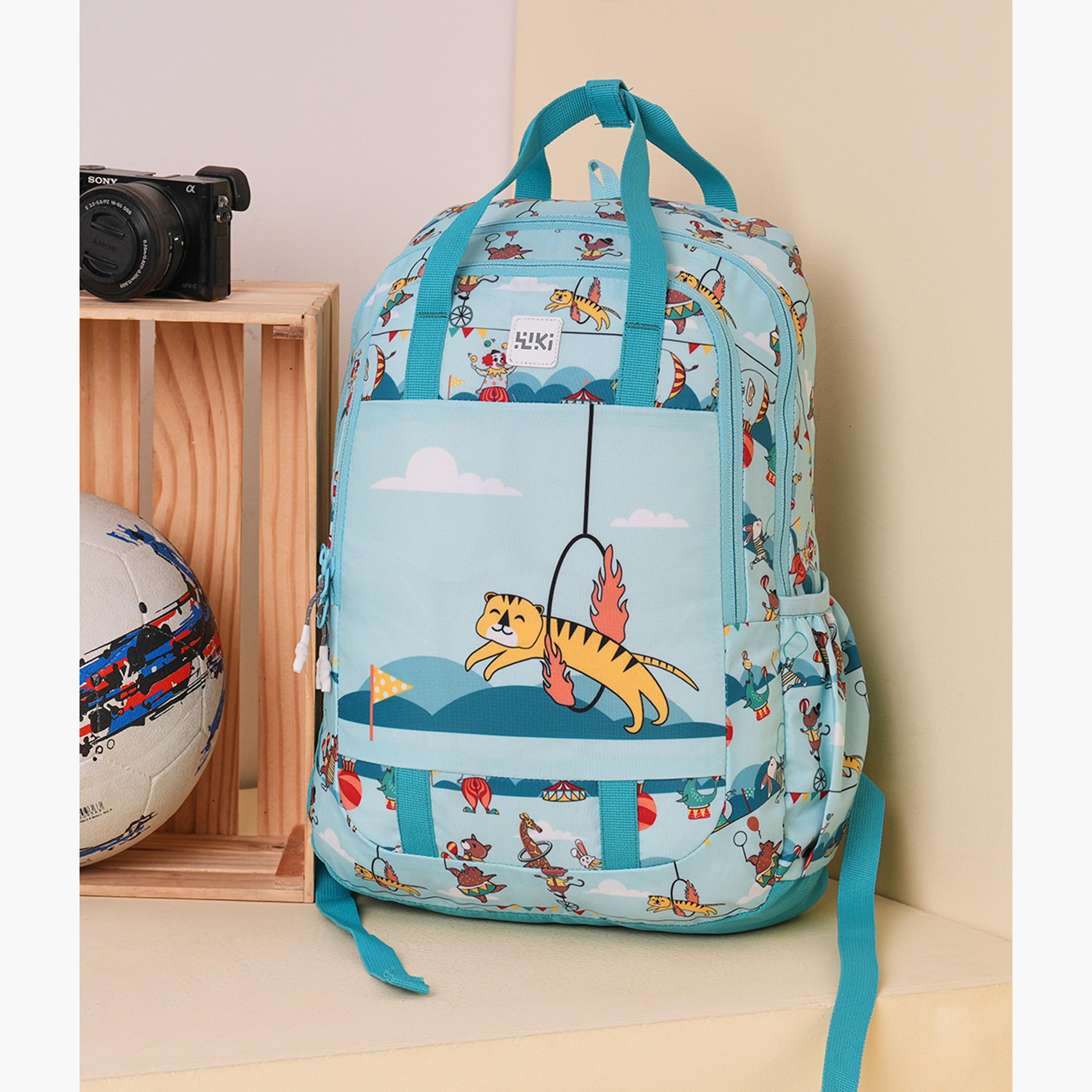 شنطة ظهر مدرسية بحمالات كتف قابلة للتعديل وطبعات من وايلد كرافت ويكي - 16x16x42 سم-school-bagsandbackpacks-backpacks-image-11