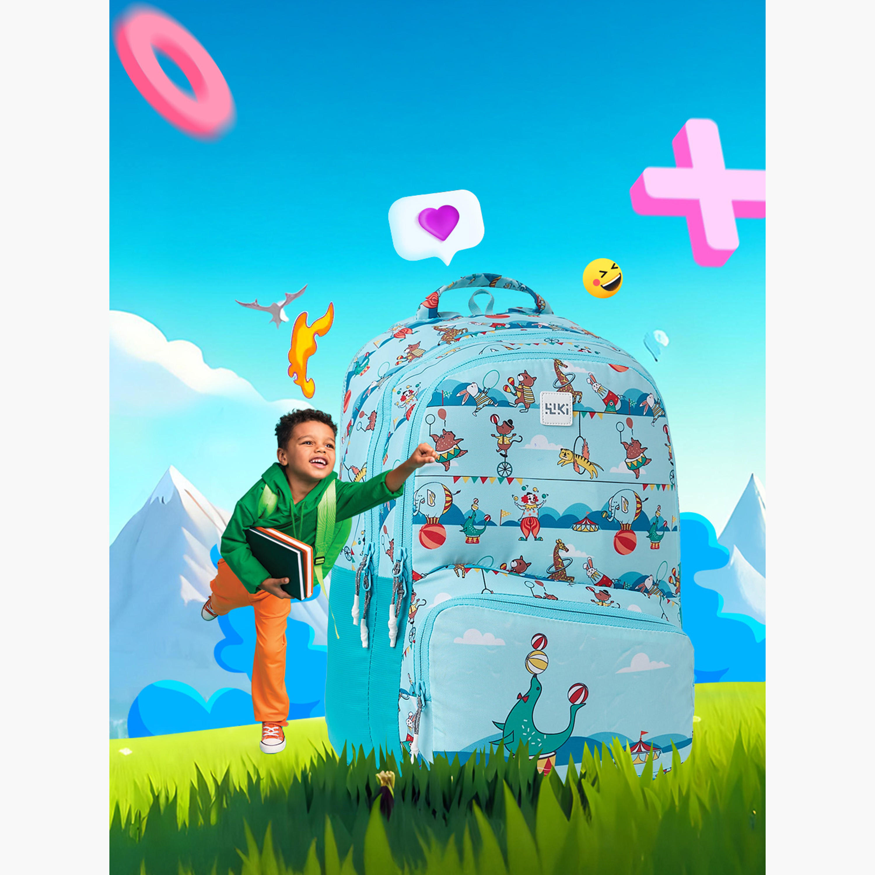 Wildcraft Wiki Printed School Backpack with Adjustable Shoulder Straps - 17x17x42 cms-school-bagsandbackpacks-backpacks-image-2