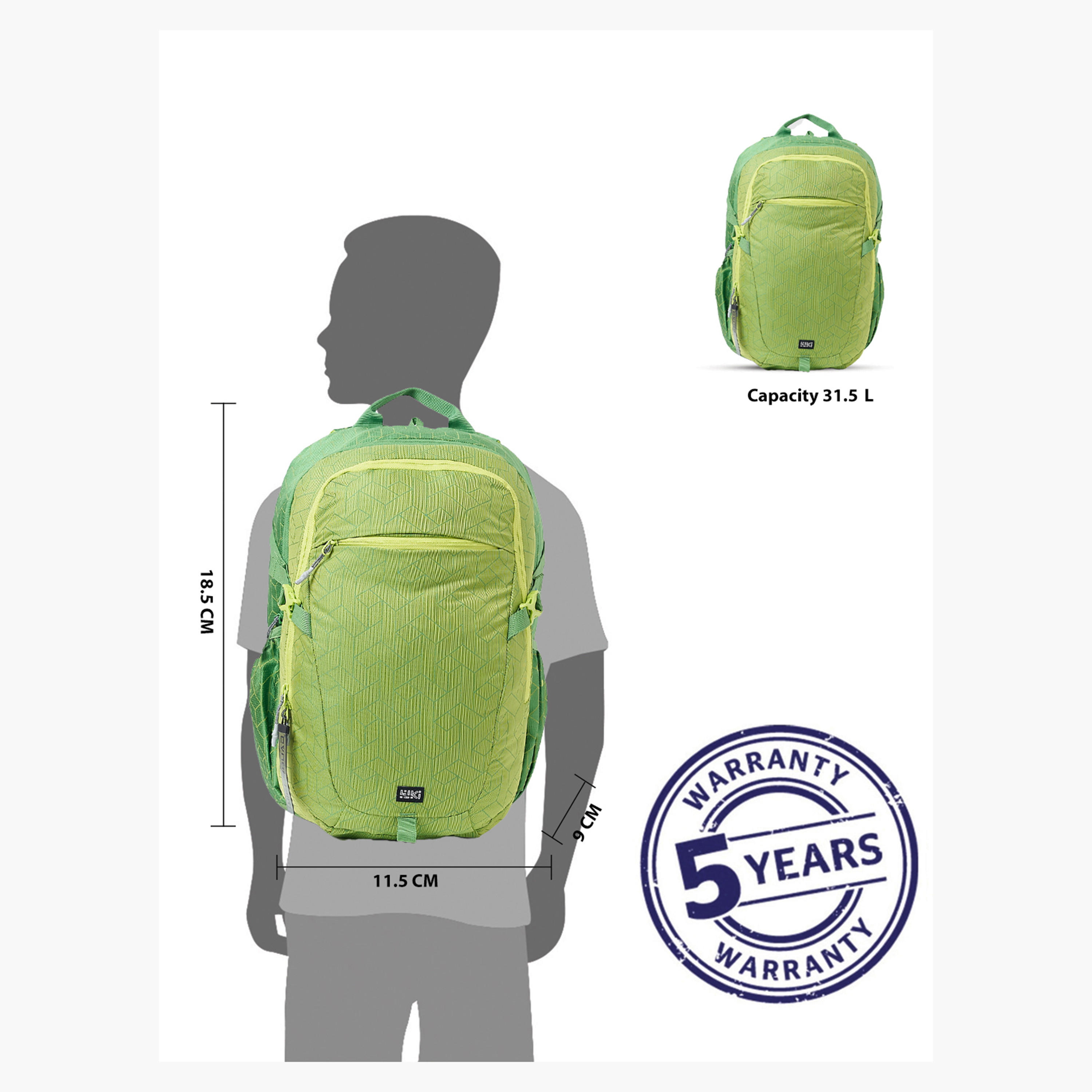Wildcraft Wiki Printed Backpack with Adjustable Straps and Zip Closure - 23x23x47 cms-school-bagsandbackpacks-backpacks-image-13