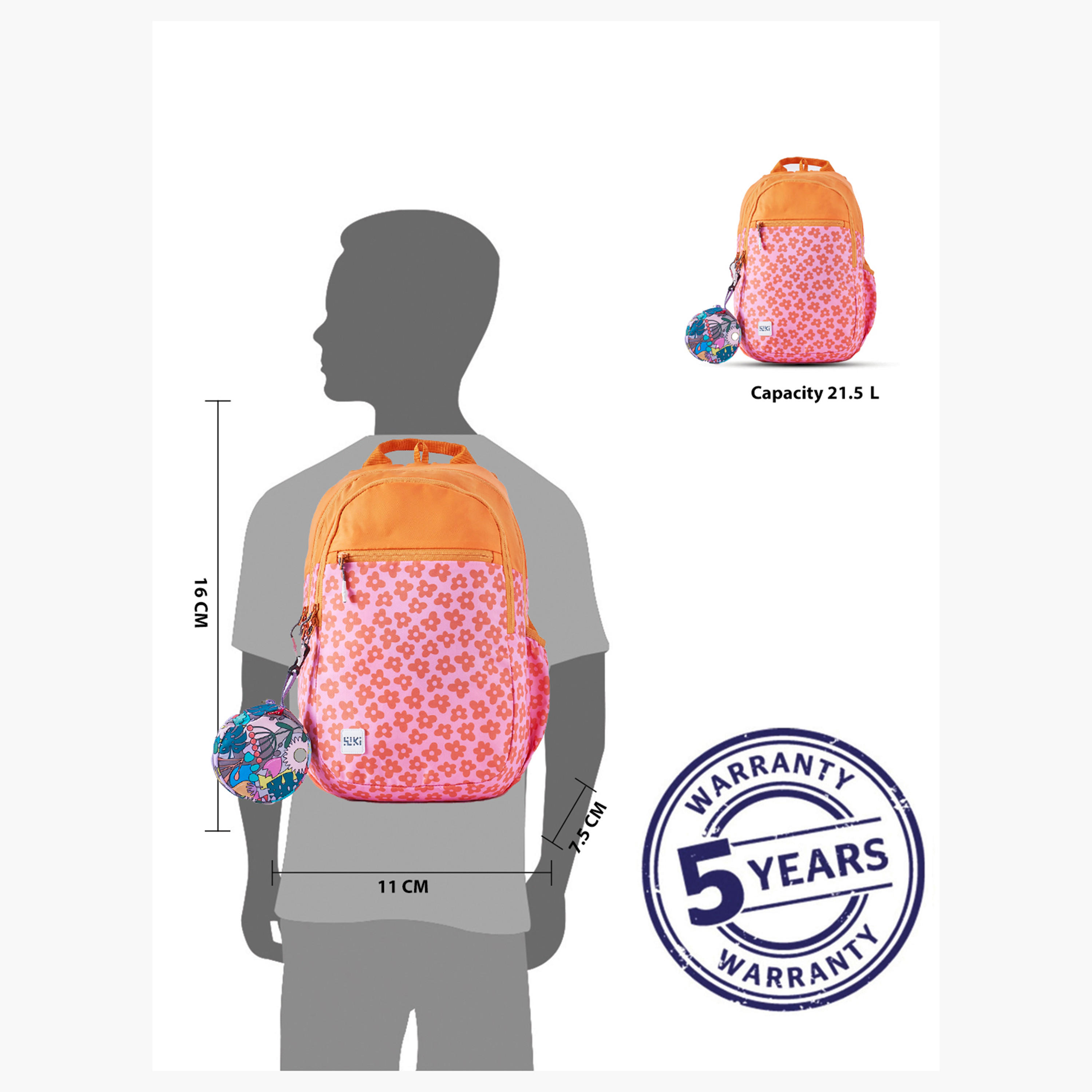 شنطة مدرسية بطبعات مع شنطة نقود صغيرة من وايلدكرافت - 19×19×41 سم-school-bagsandbackpacks-backpacks-image-12