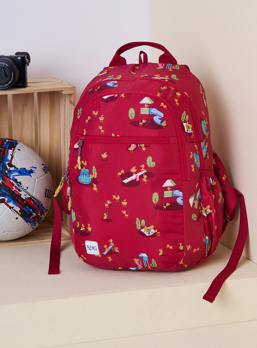 شنطة مدرسية بطبعات مع شنطة نقود صغيرة من وايلدكرافت - 19x19x41 سم-school-bagsandbackpacks-backpacks-image-12