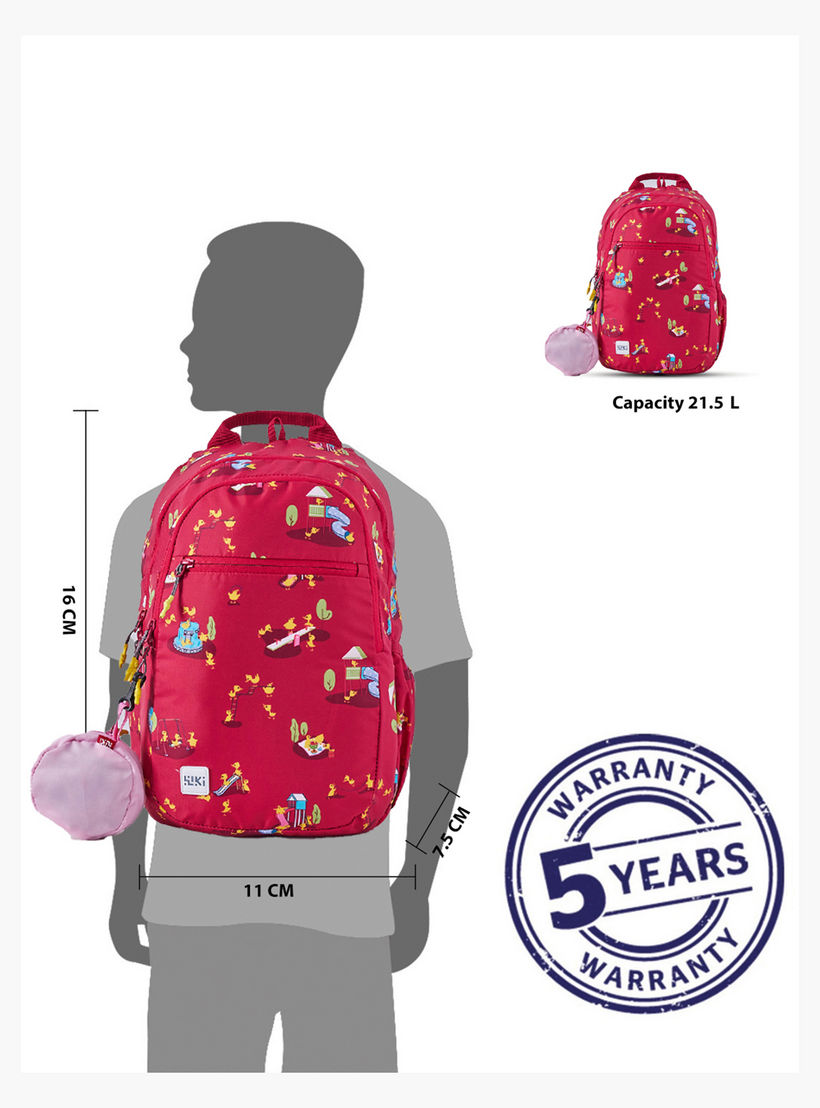 شنطة مدرسية بطبعات مع شنطة نقود صغيرة من وايلدكرافت - 19x19x41 سم-school-bagsandbackpacks-backpacks-image-2