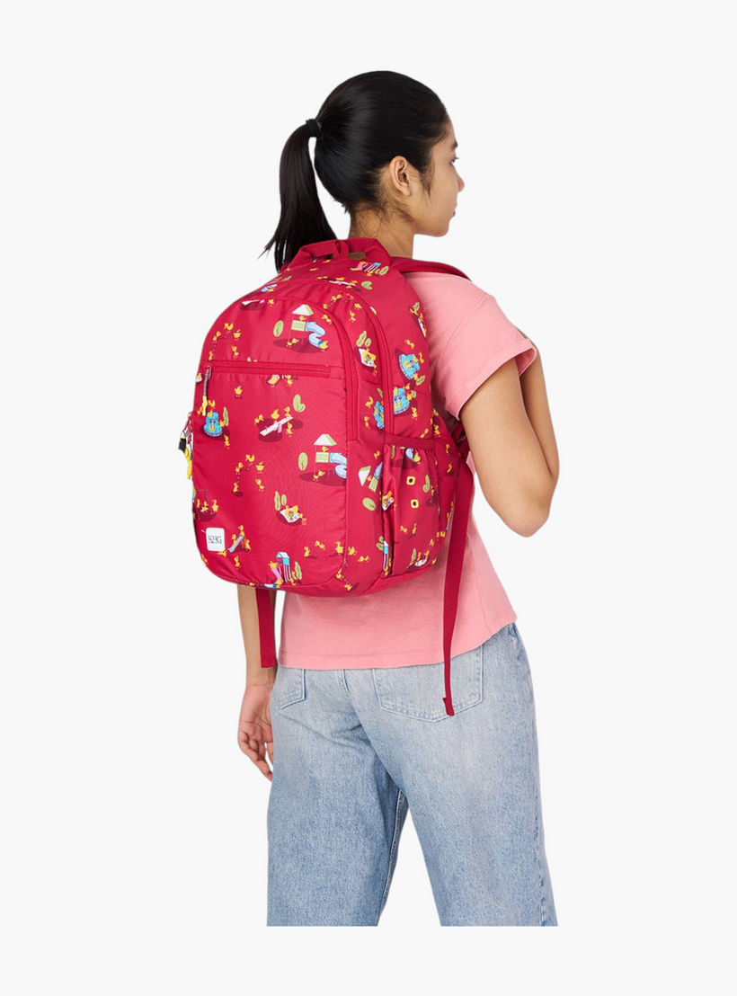شنطة مدرسية بطبعات مع شنطة نقود صغيرة من وايلدكرافت - 19x19x41 سم-school-bagsandbackpacks-backpacks-image-4