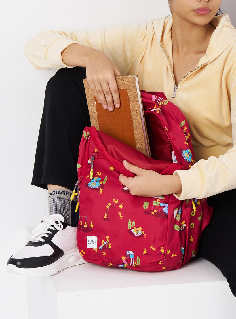 شنطة مدرسية بطبعات مع شنطة نقود صغيرة من وايلدكرافت - 19x19x41 سم-school-bagsandbackpacks-backpacks-image-5