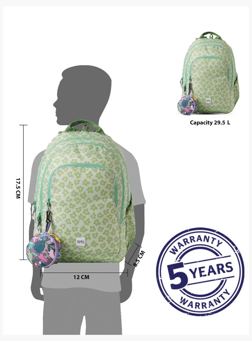 Wildcraft Wiki Floral Print School Backpack with Coin Pouch - 22x22x44 cm-school-bagsandbackpacks-backpacks-image-2