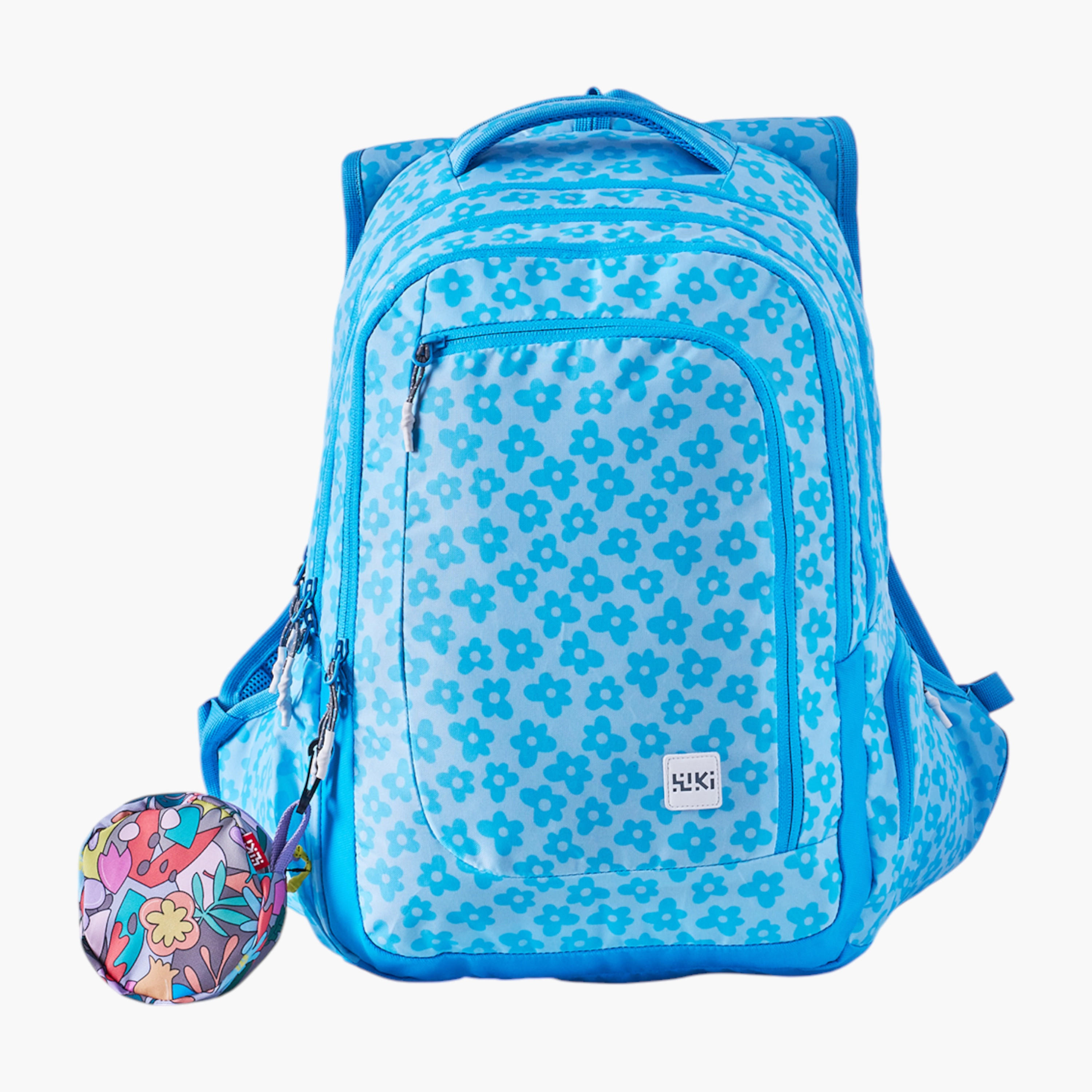 شنطة مدرسية بطبعات زهور مع شنطة نقود صغيرة من وايلدكرافت - 23×23×47 سم-school-bagsandbackpacks-backpacks-image-1