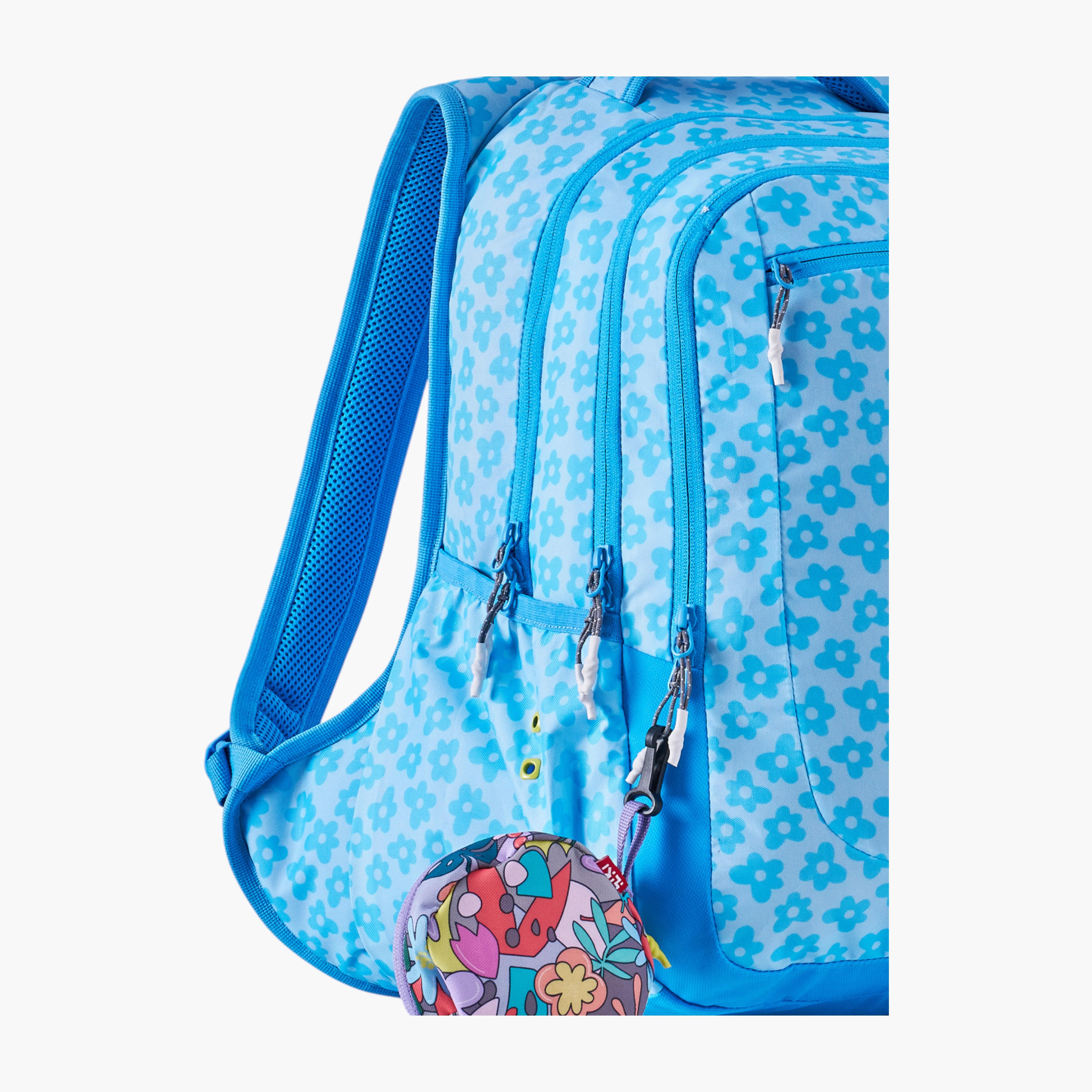 شنطة مدرسية بطبعات زهور مع شنطة نقود صغيرة من وايلدكرافت - 23×23×47 سم-school-bagsandbackpacks-backpacks-image-10