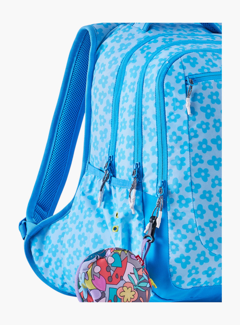 شنطة مدرسية بطبعات زهور مع شنطة نقود صغيرة من وايلدكرافت - 23×23×47 سم-school-bagsandbackpacks-backpacks-image-10